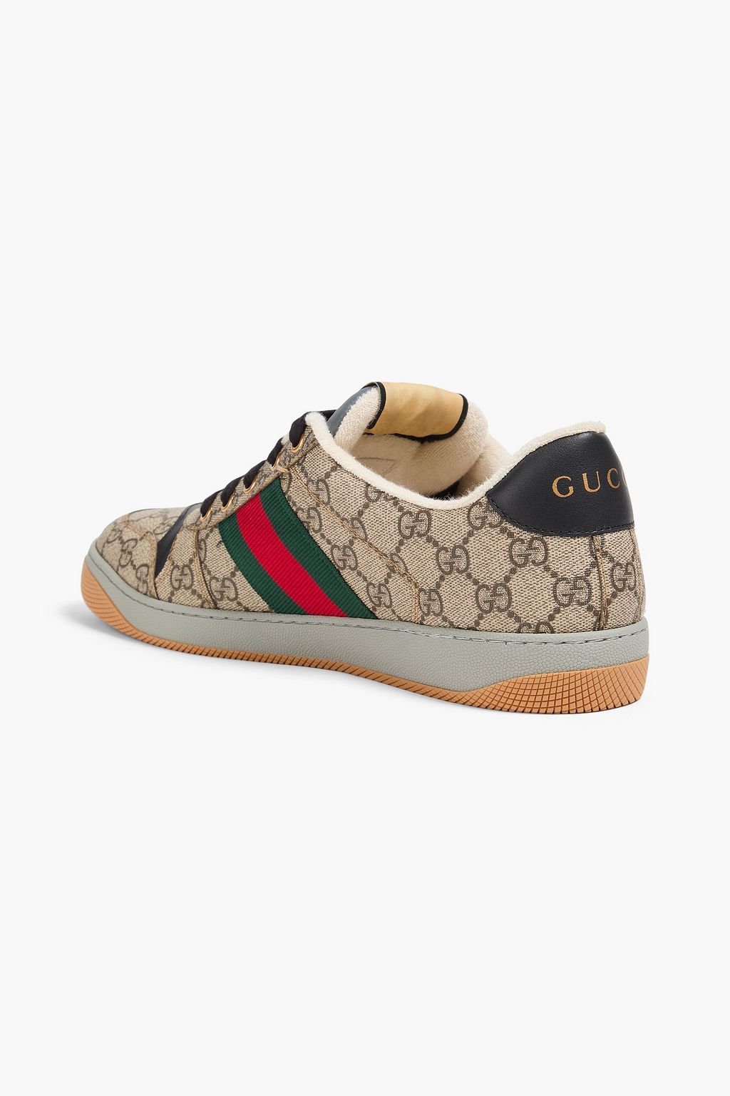 GUCCI Screener webbing-trimmed coated-canvas sneakers