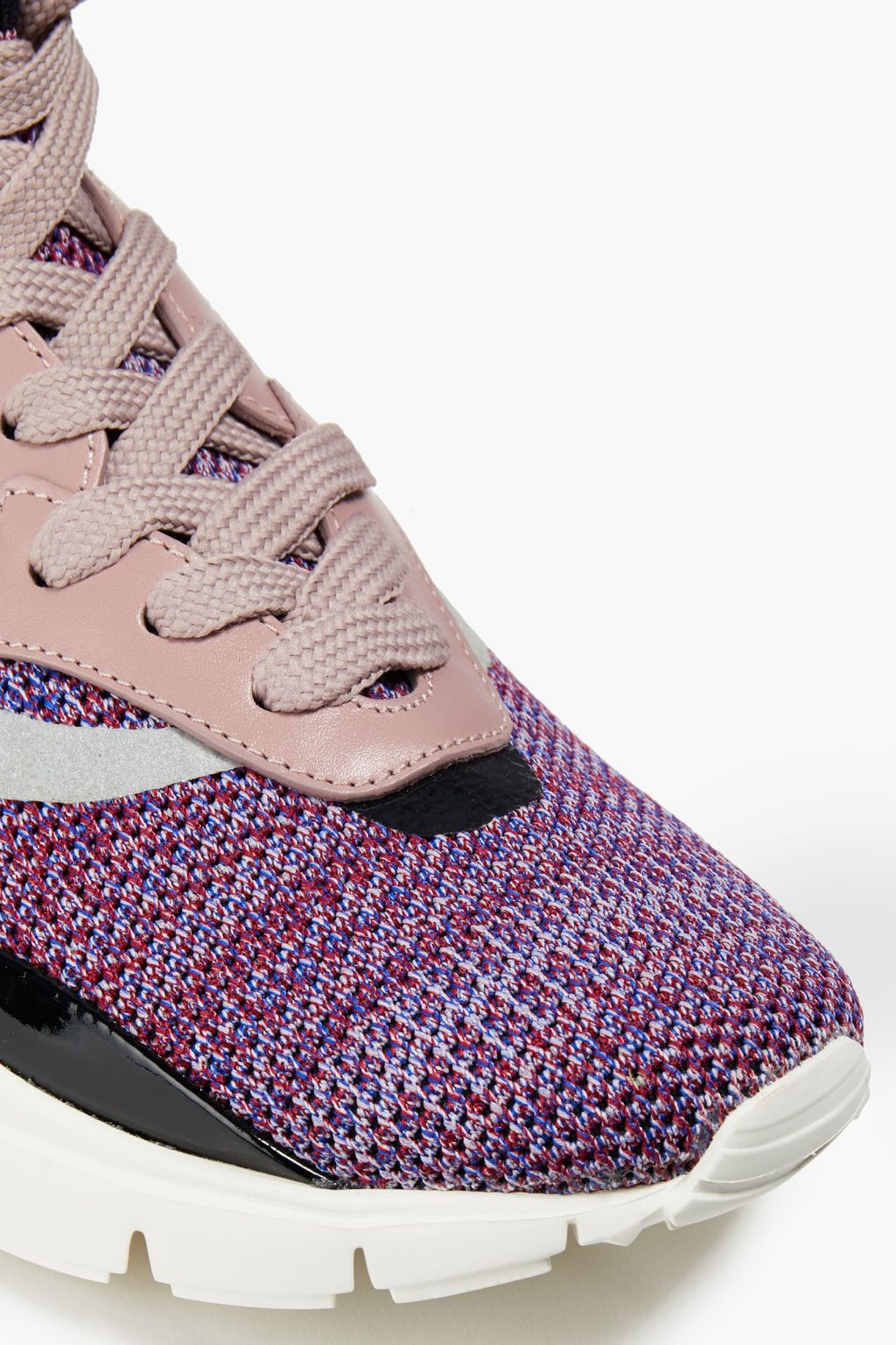 VALENTINO GARAVANI Fringed leather and mesh high-top sneakers