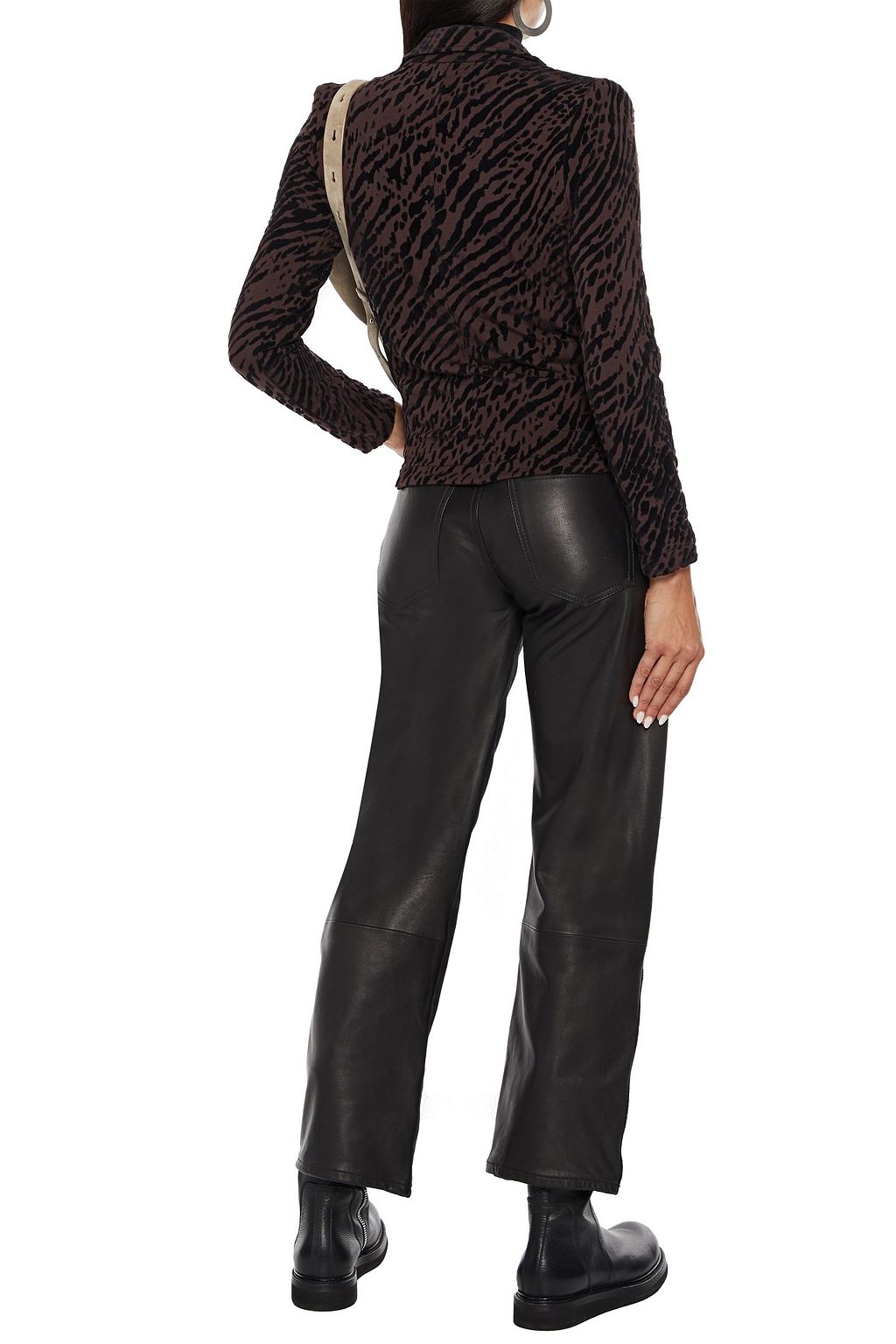 MAJESTIC FILATURES Flocked stretch-jersey biker jacket