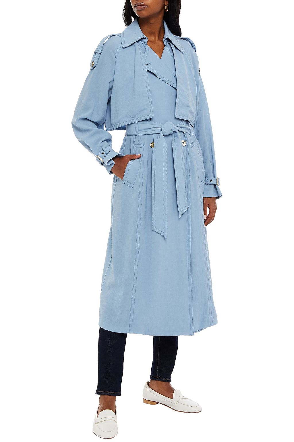 MICHAEL MICHAEL KORS Belted crinkled-woven trench coat