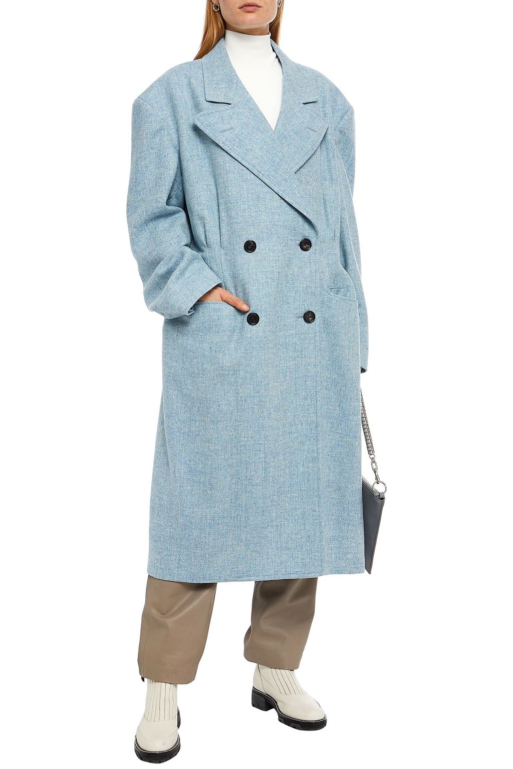 MAISON MARGIELA Doppelreihiger Oversized-Mantel aus Woll-Tweed