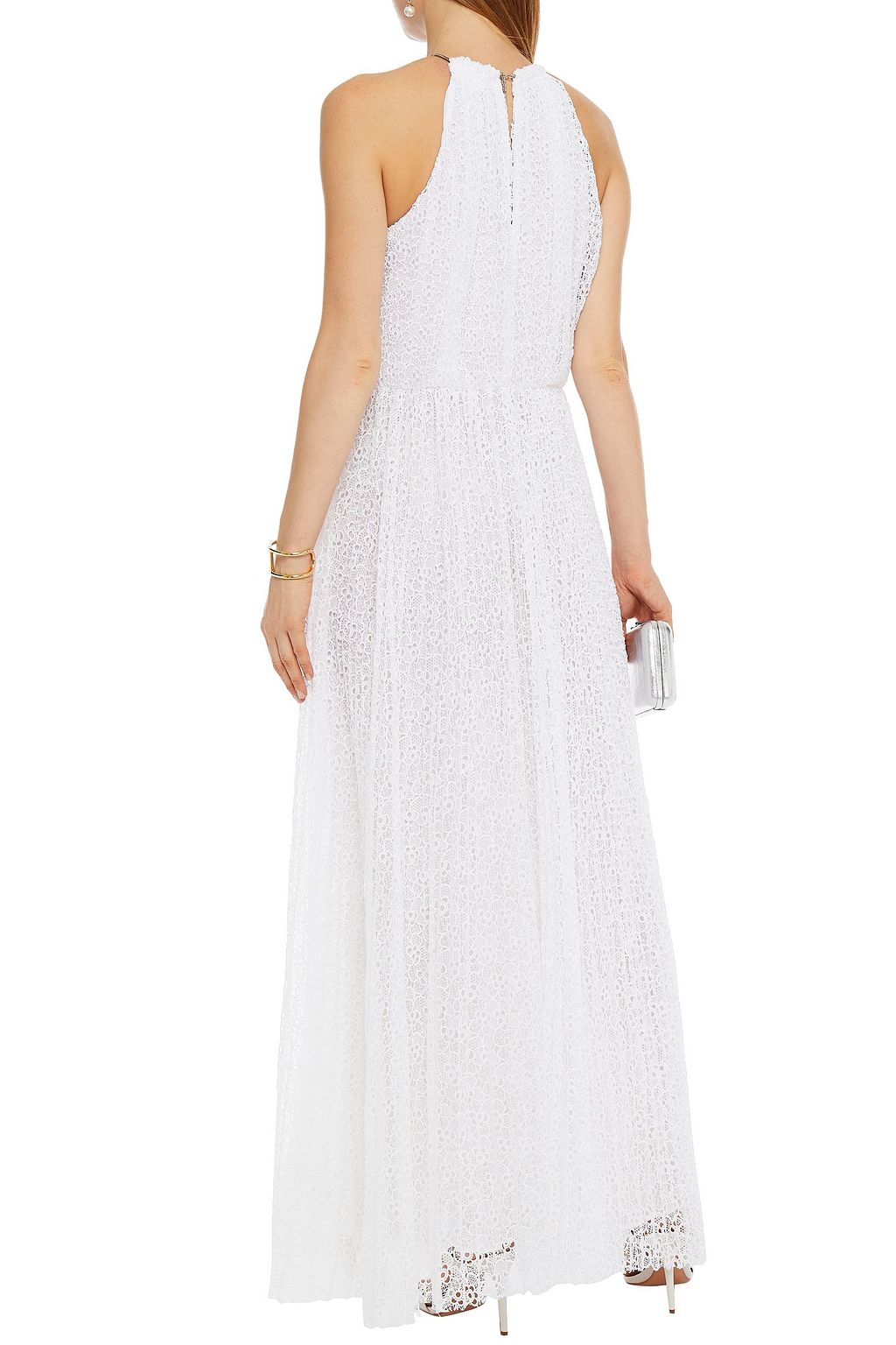MICHAEL MICHAEL KORS Gathered crocheted lace maxi dress