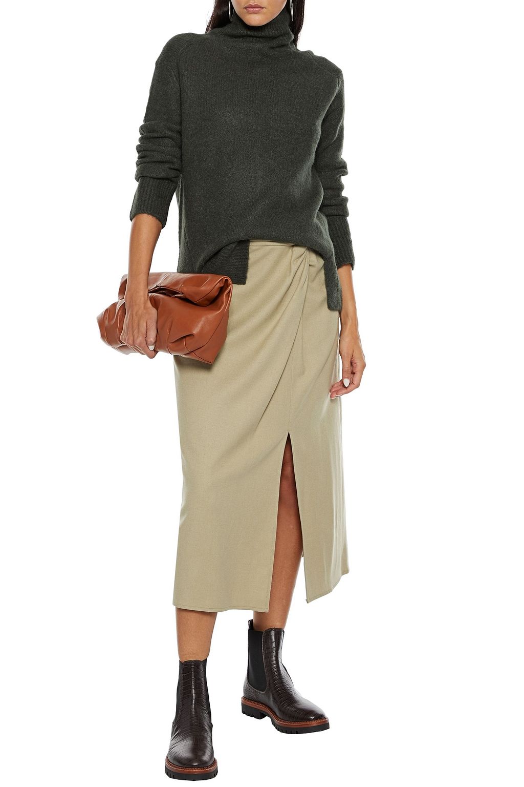 VINCE. Brushed knitted turtleneck sweater