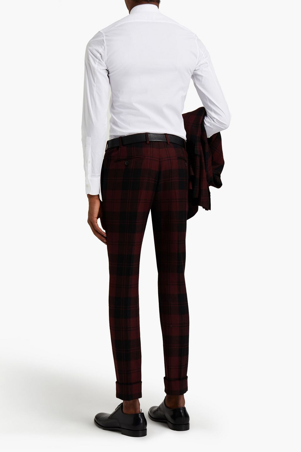 VALENTINO Checked wool-twill tapered pants