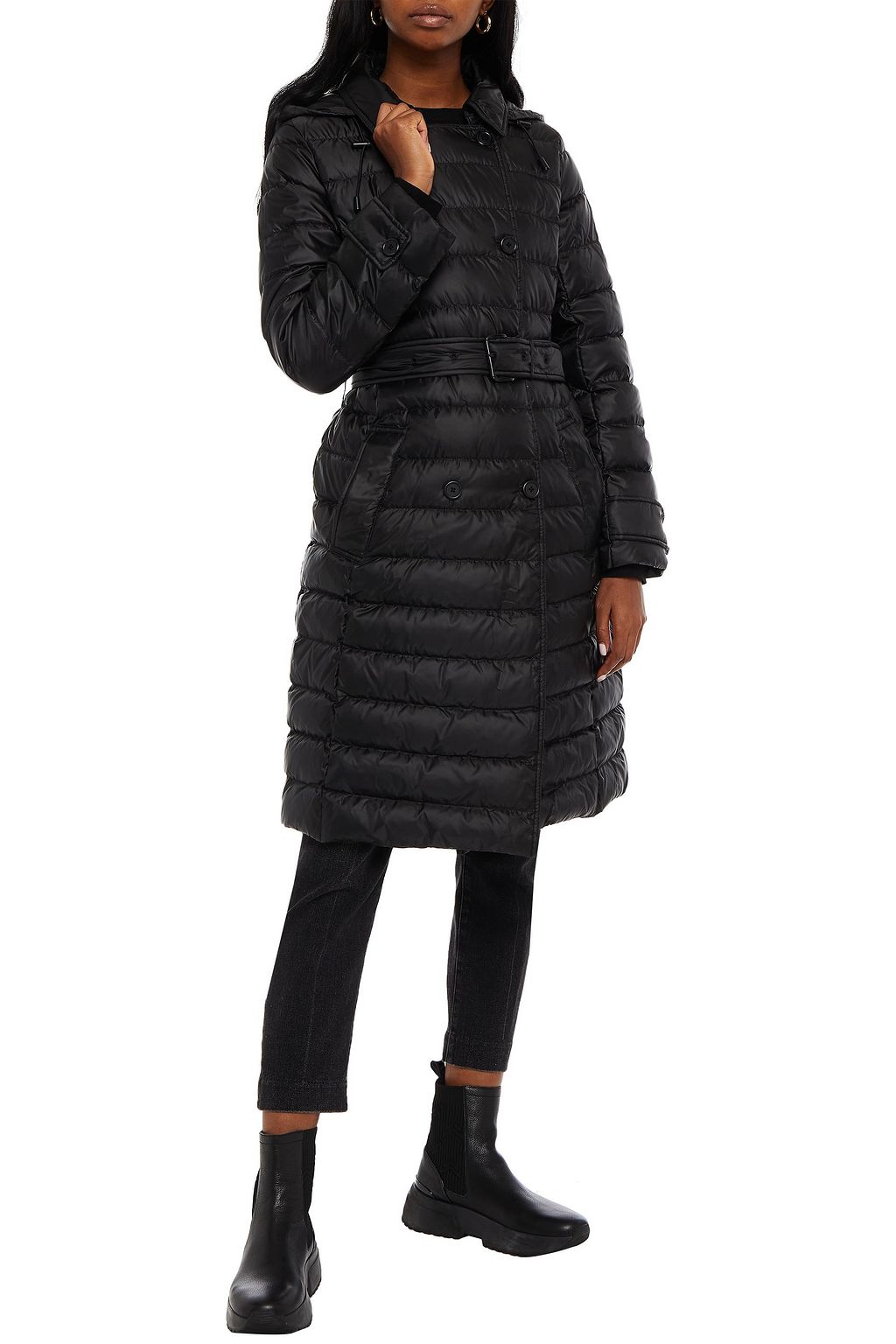 MICHAEL MICHAEL KORS Belted quilted shell hooded down coat