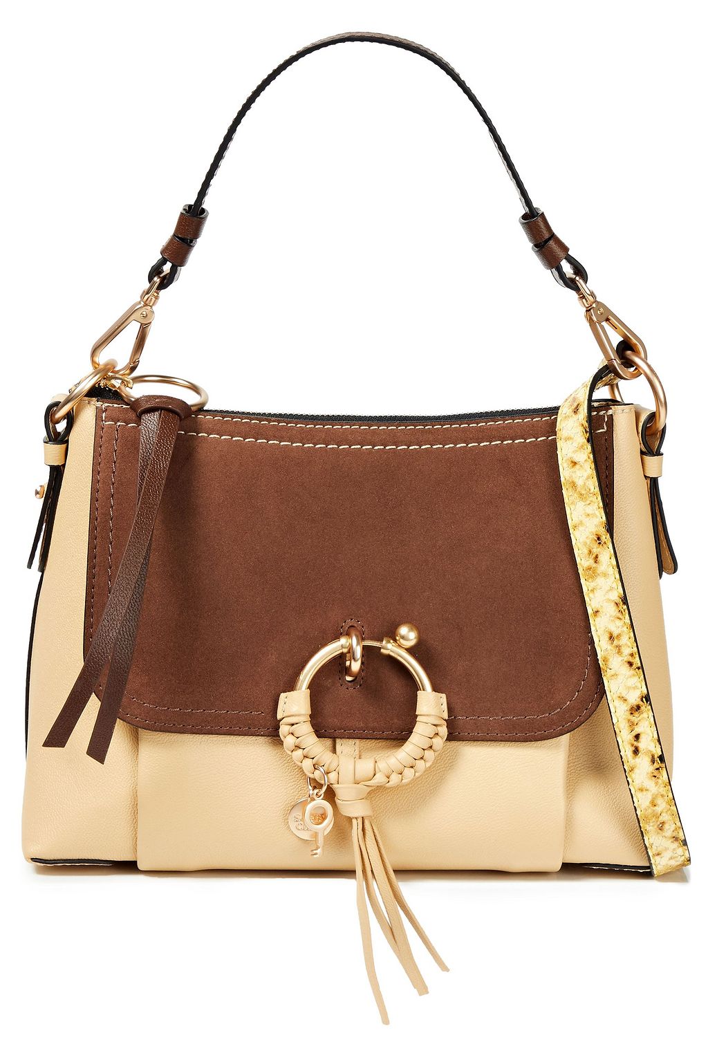 SEE BY CHLOÉ Joan suede and textured-leather shoulder bag