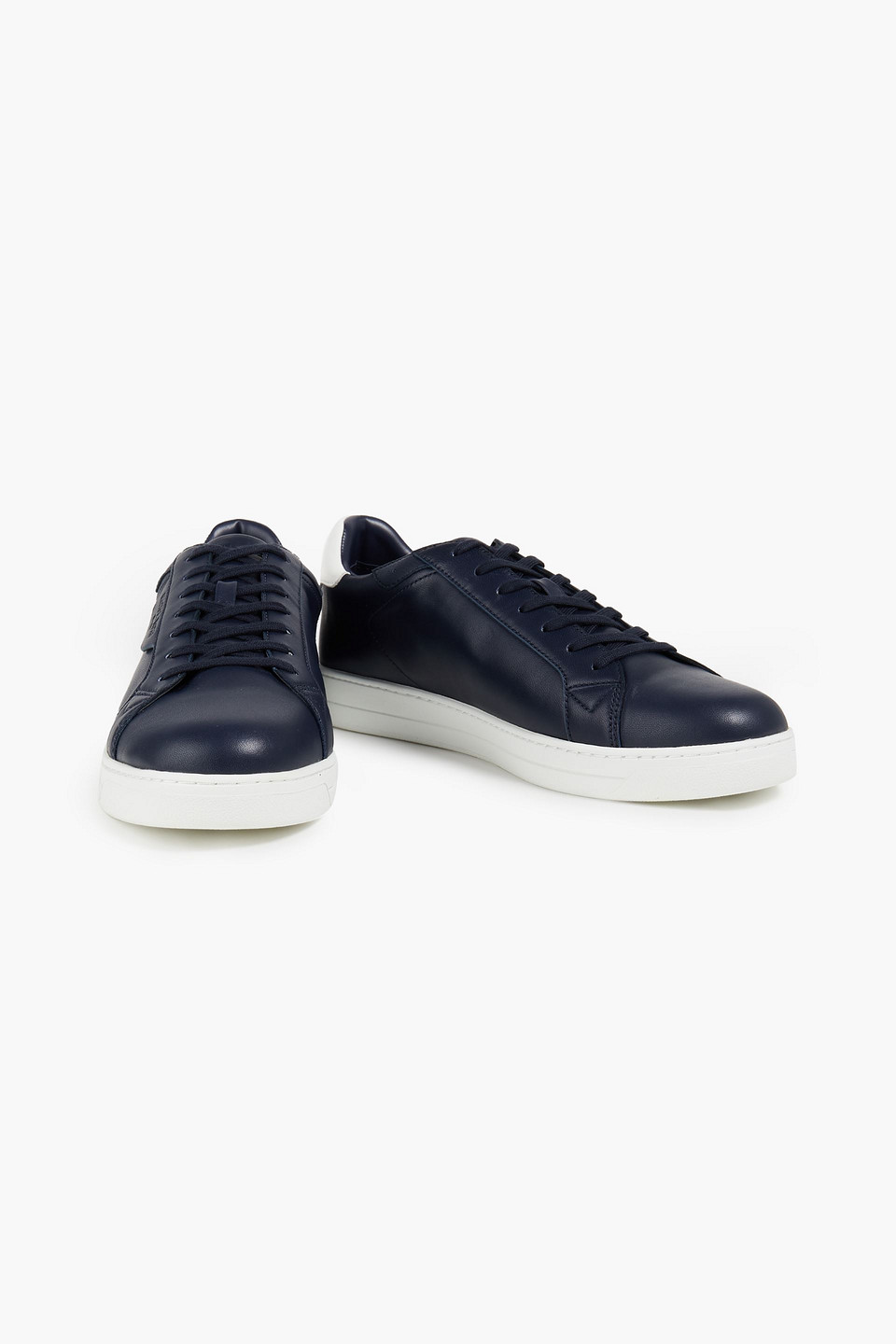 Michael Kors Man Two-tone Leather Trainers In Blue