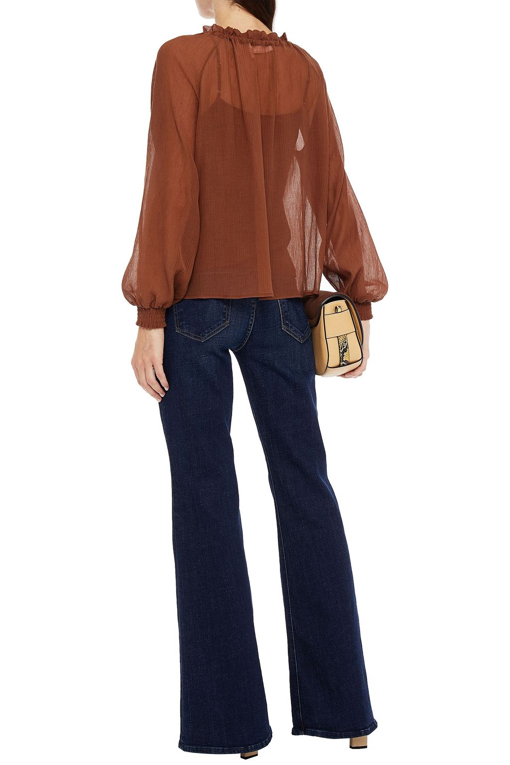 SEE BY CHLOÉ Gathered cotton and silk-blend crepon top