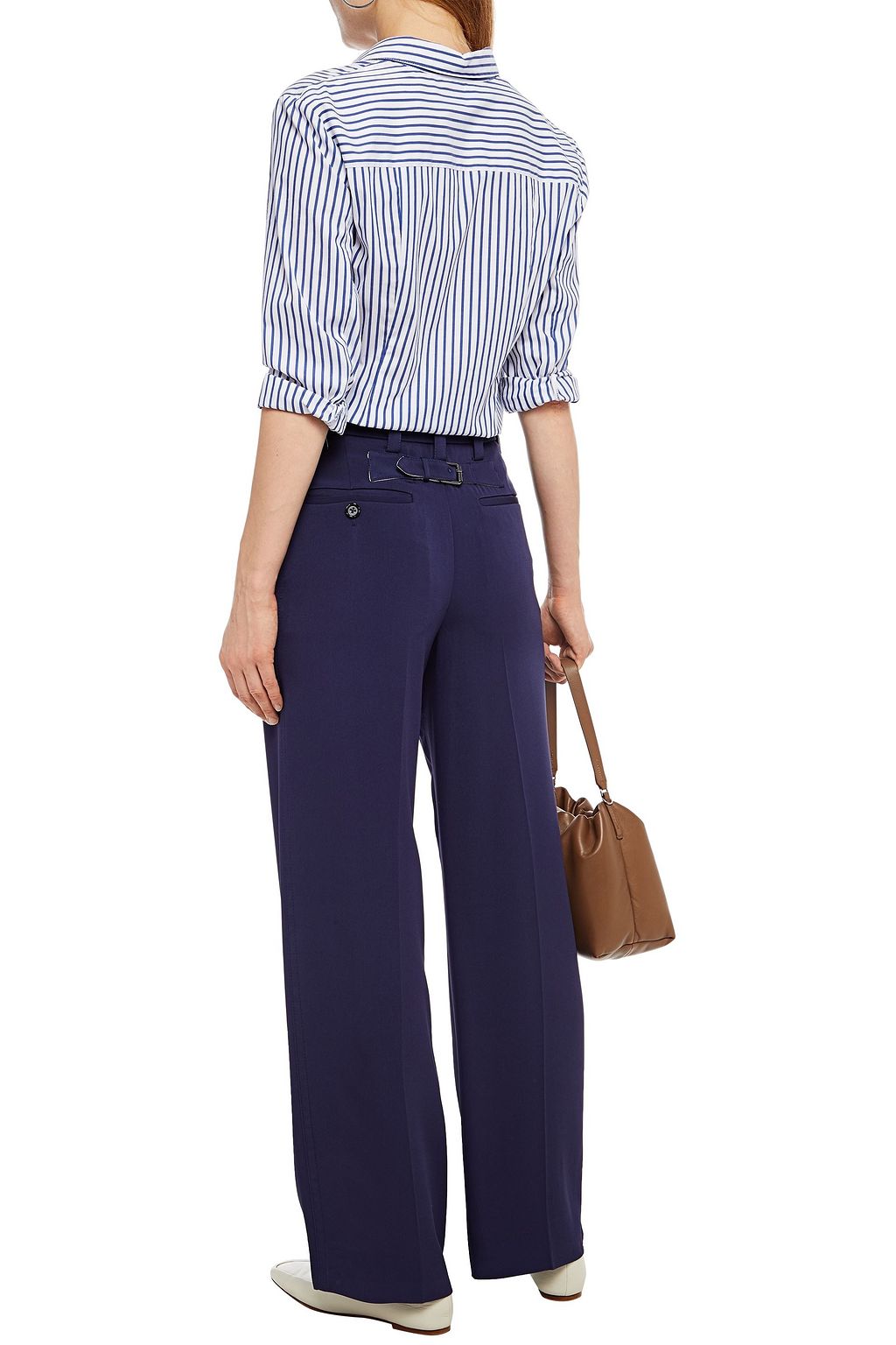 MARNI Buckle-detailed cady straight-leg pants
