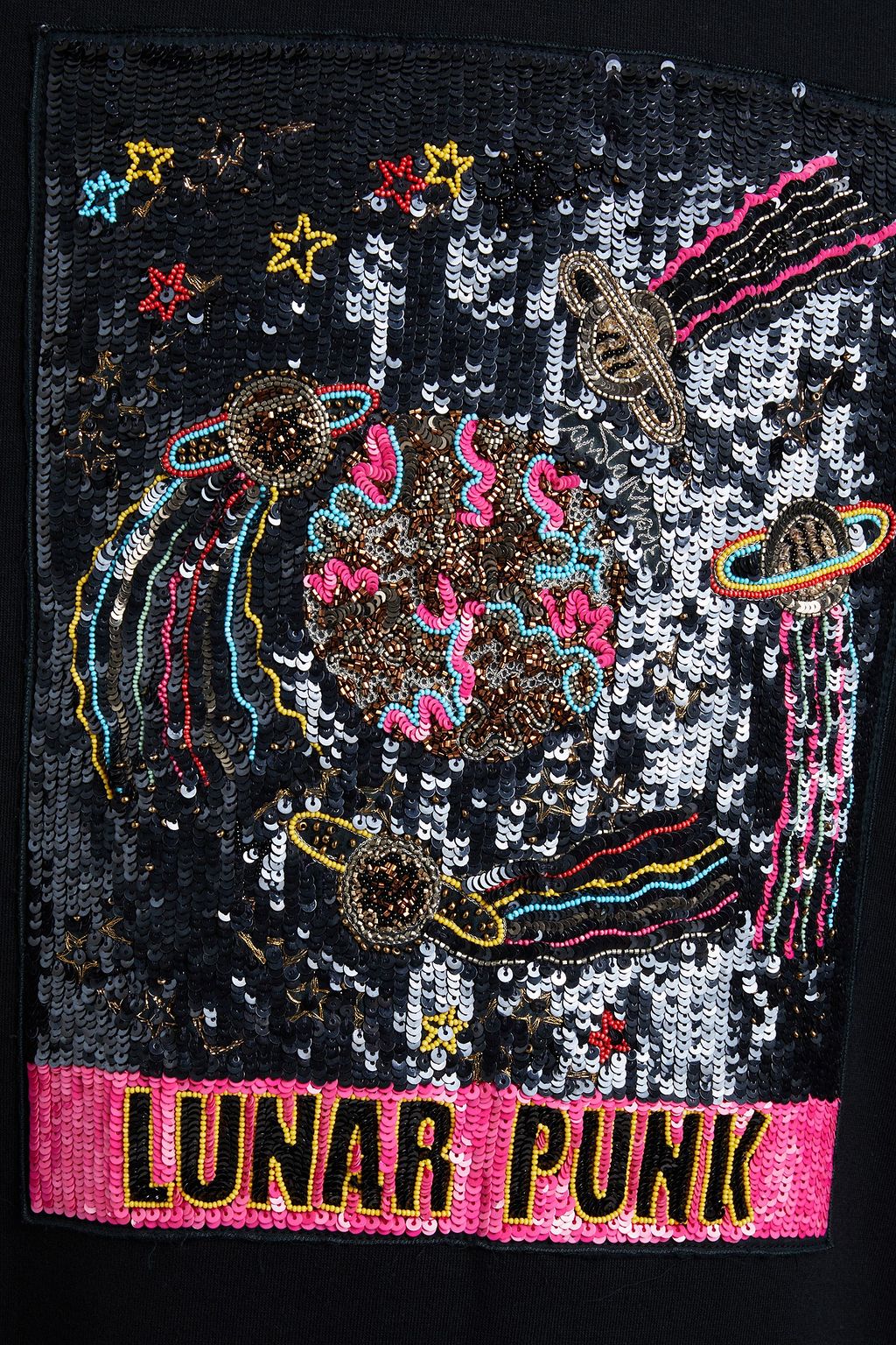 VALENTINO GARAVANI Embellished French cotton-blend terry sweatshirt