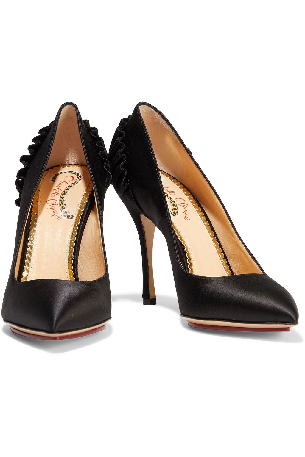 CHARLOTTE OLYMPIA Blake pleated satin pumps
