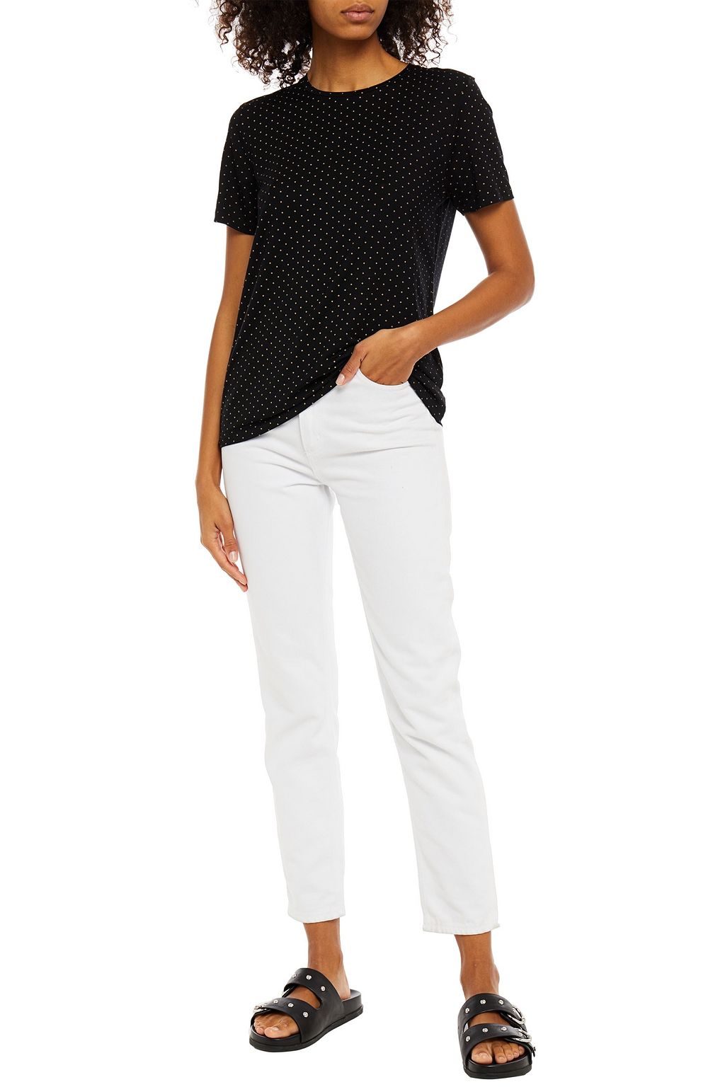 CHINTI & PARKER Polka-dot Lyocell-blend jersey T-shirt