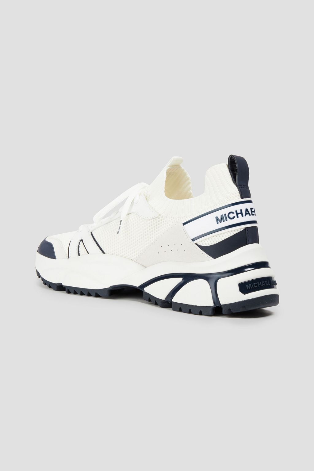 MICHAEL KORS Knitted, suede and leather sneakers