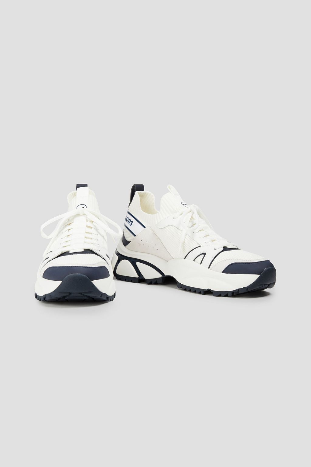 MICHAEL KORS Knitted, suede and leather sneakers
