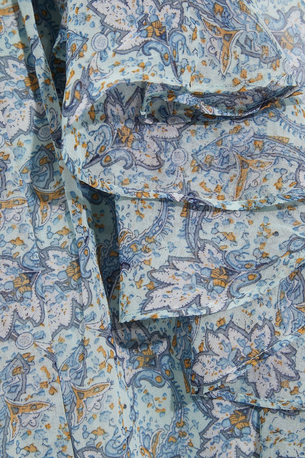 MIKAEL AGHAL Ruffled printed chiffon dress