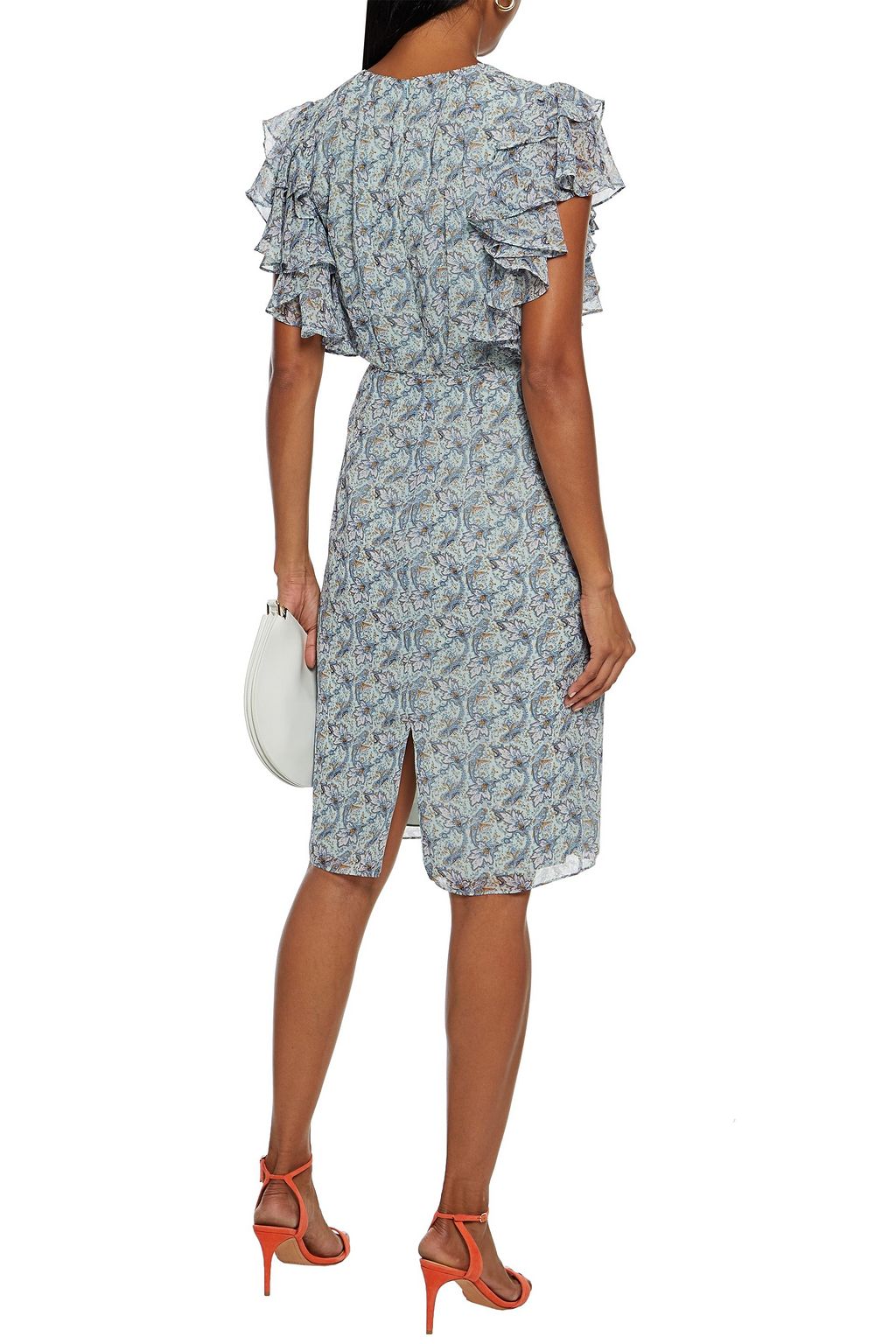 MIKAEL AGHAL Ruffled printed chiffon dress