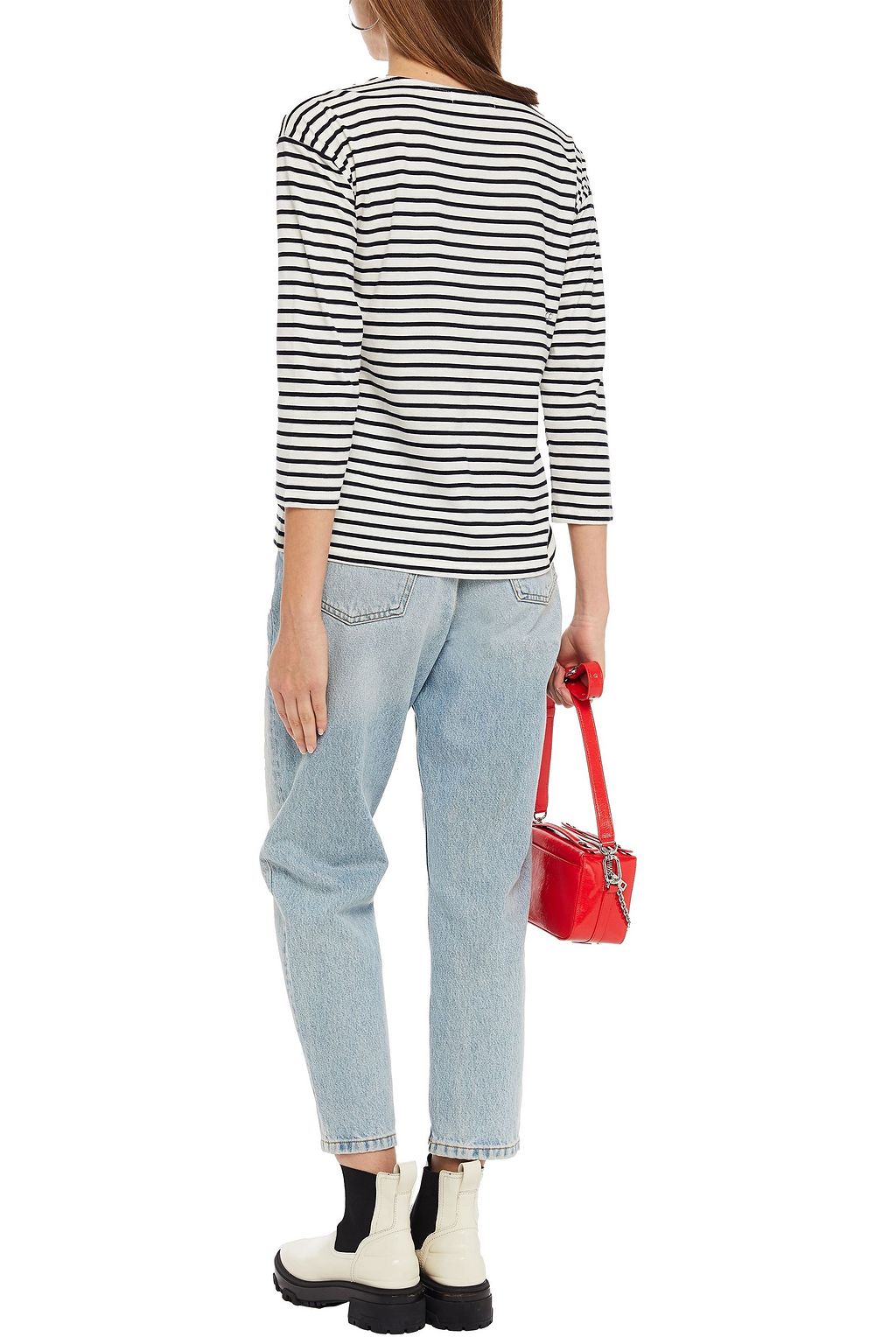 CHINTI & PARKER Striped cotton-jersey top