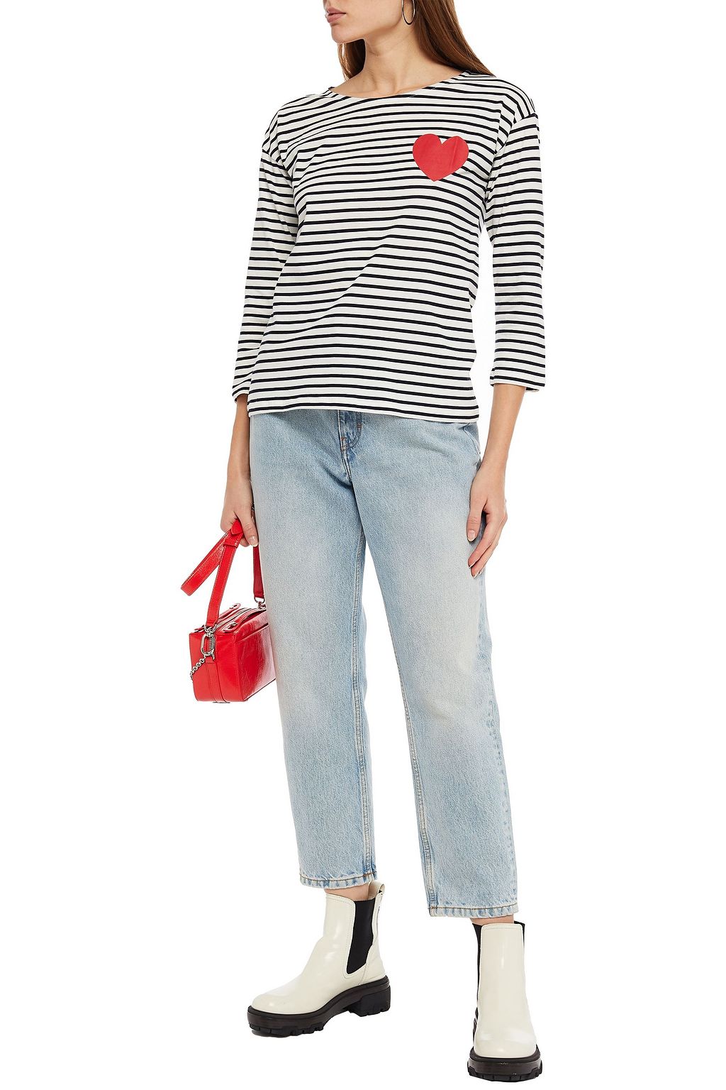 CHINTI & PARKER Striped cotton-jersey top