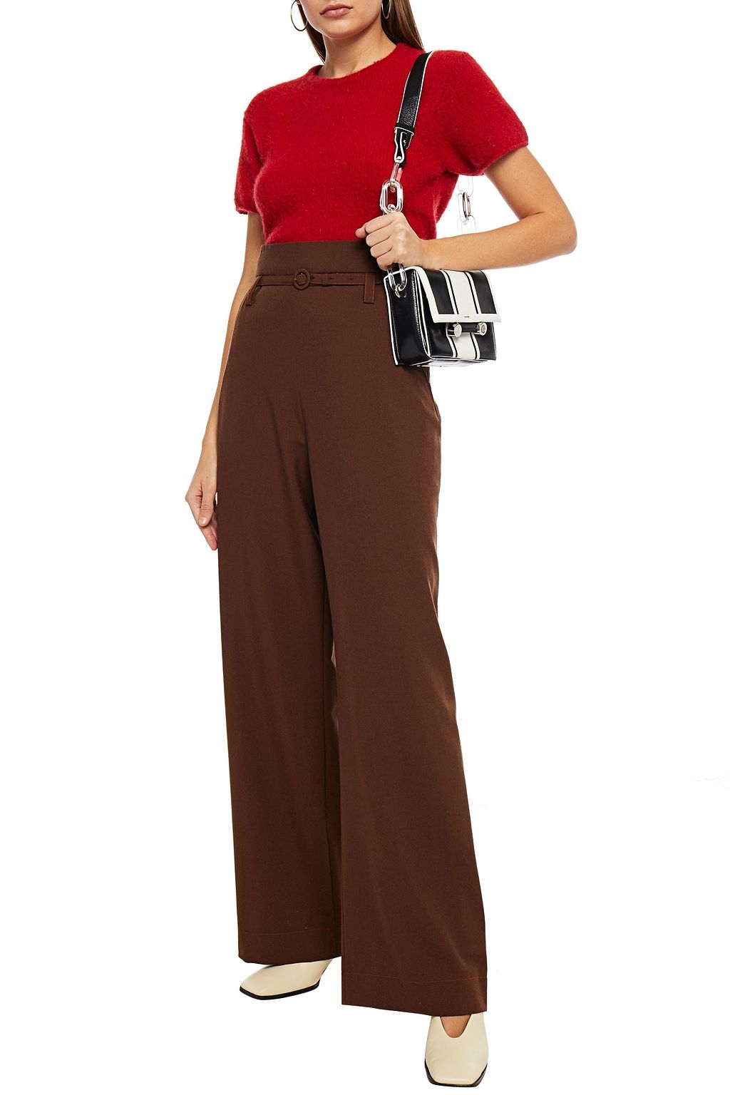 MARNI Pama belted wool wide-leg pants