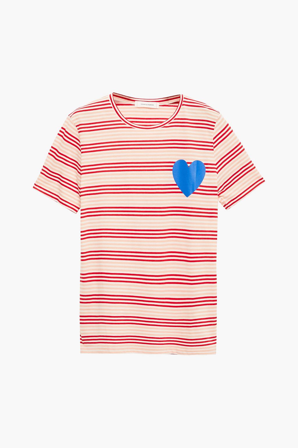 Cream Striped cotton-jersey T-shirt 
