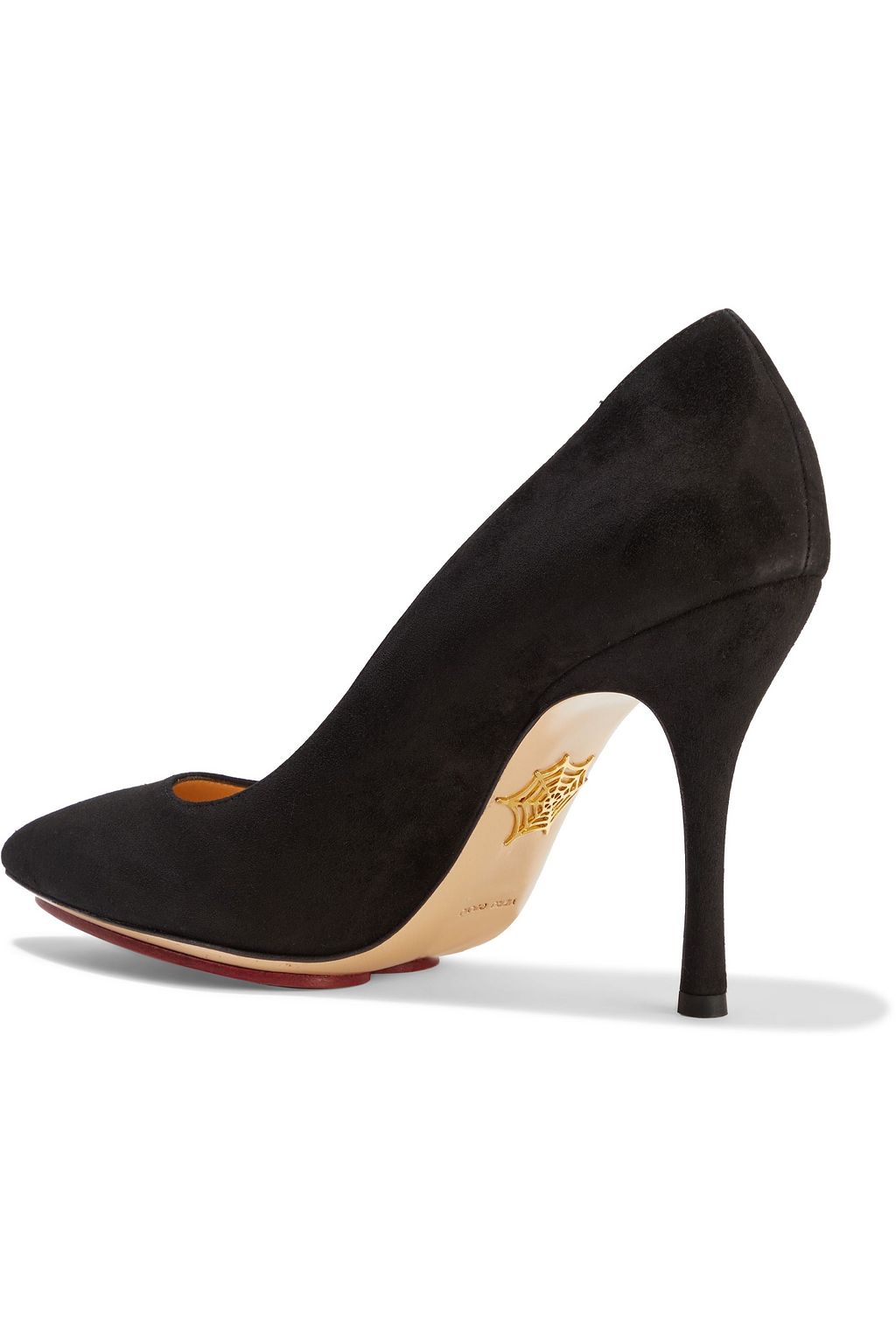 CHARLOTTE OLYMPIA Bacall embroidered suede pumps