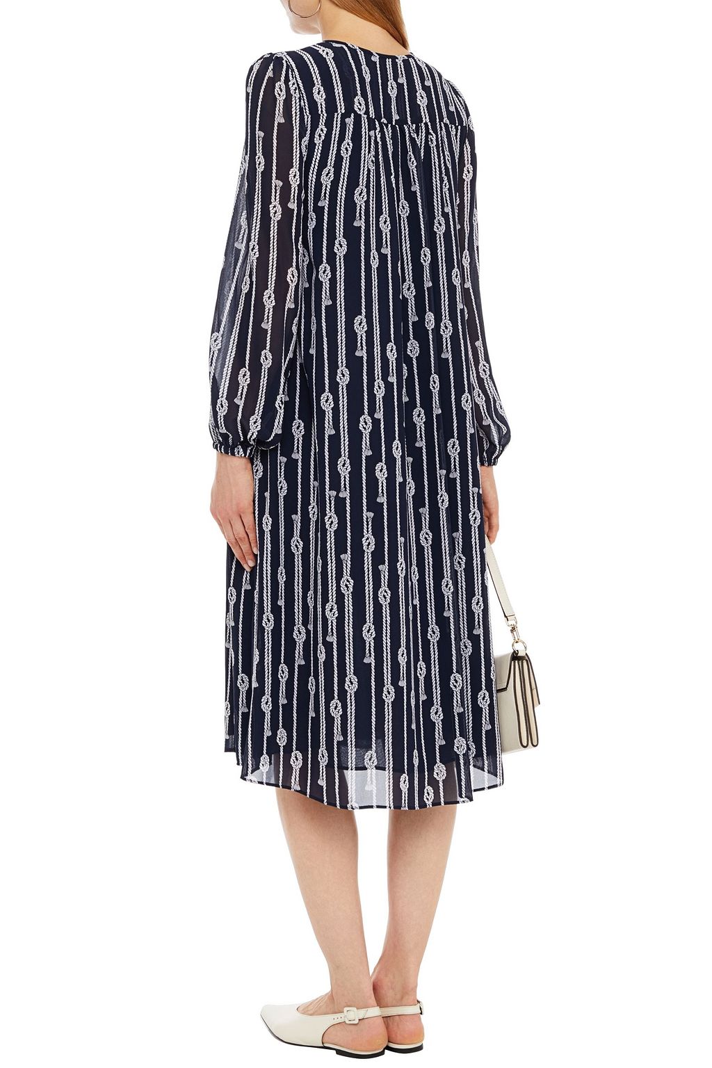 MICHAEL MICHAEL KORS ギャザー入り プリントシフォン ワンピース