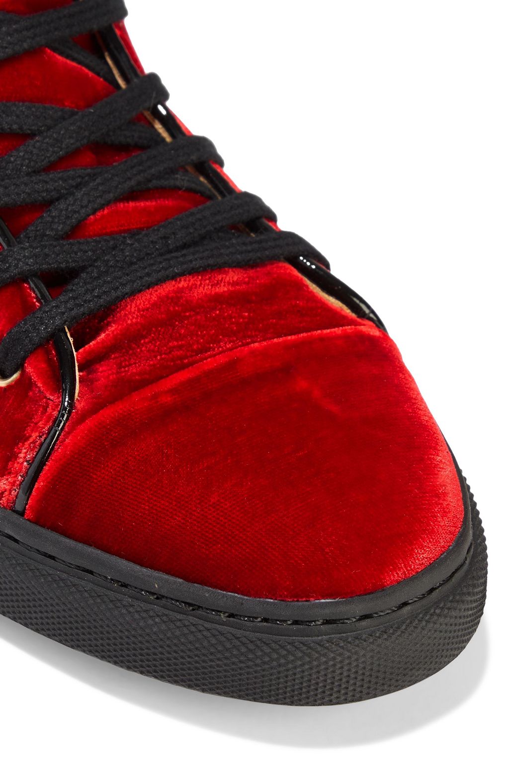 CHARLOTTE OLYMPIA Purrfect embroidered velvet high-top sneakers