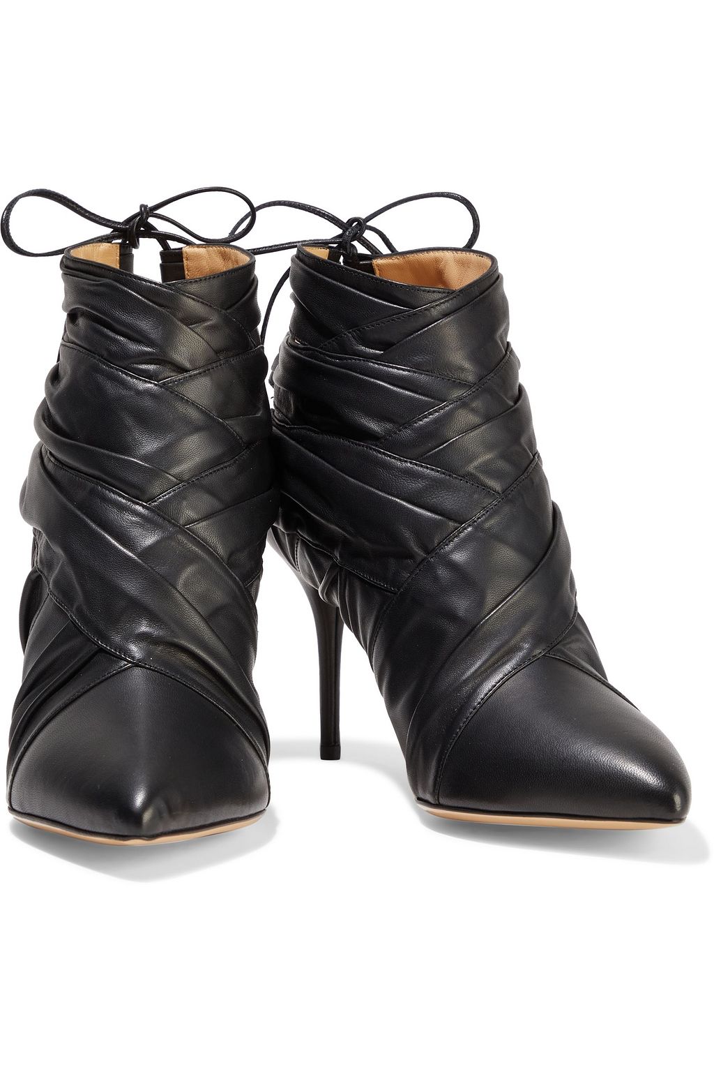CHARLOTTE OLYMPIA Cutout pleated leather ankle boots