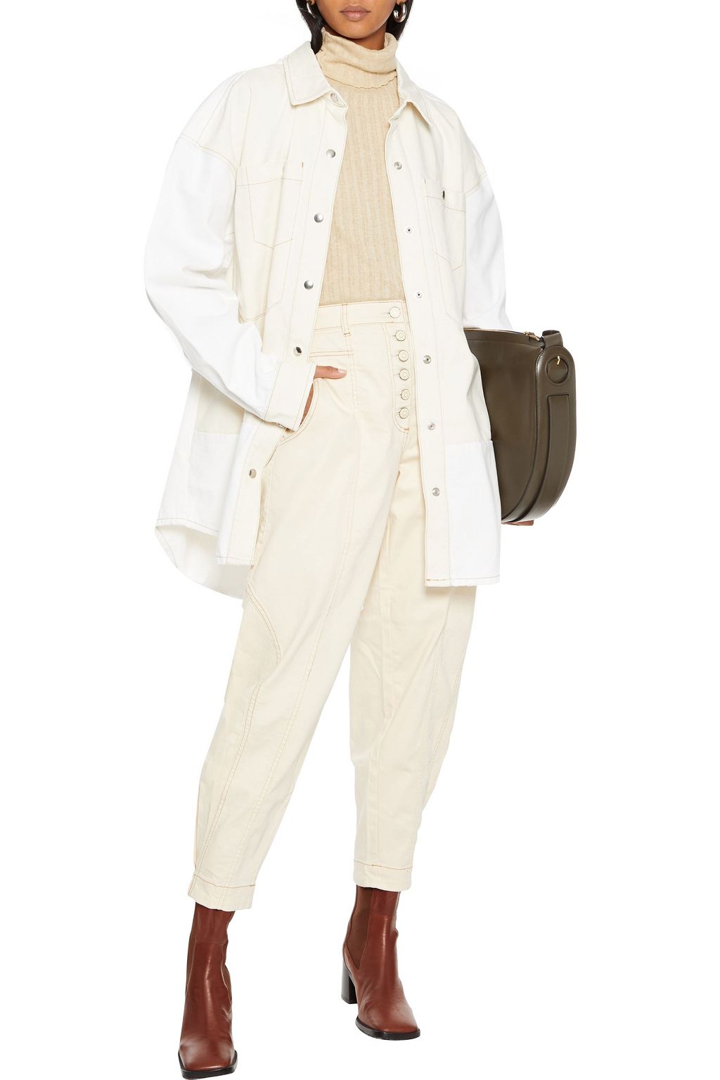 FRAME Oversized two-tone denim jacket
