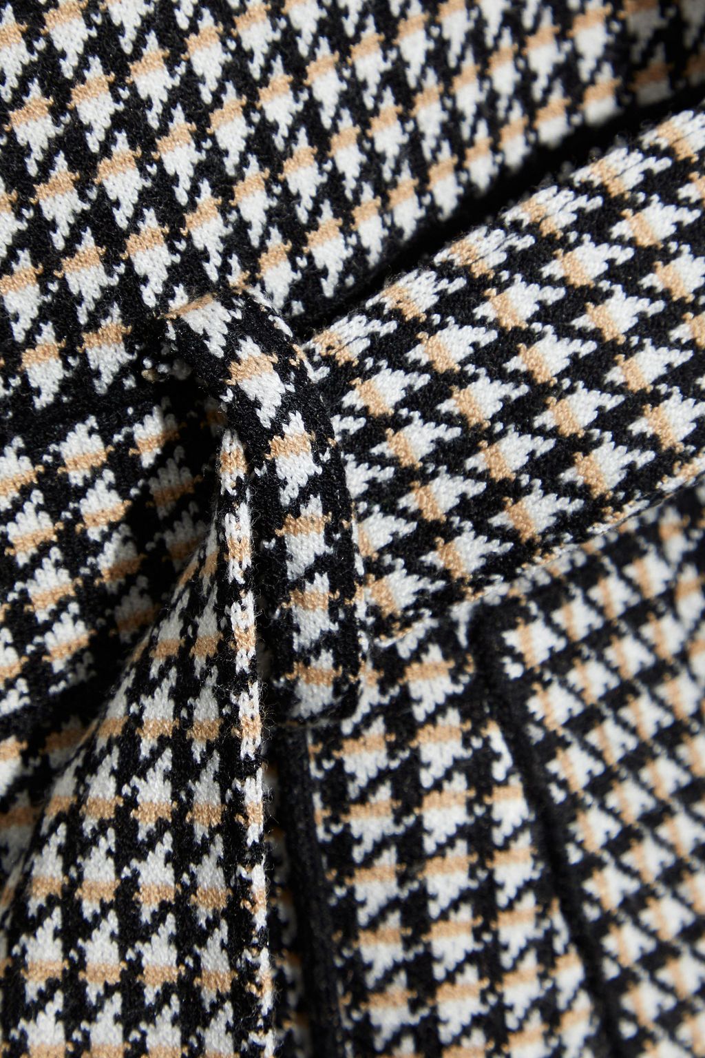 SIMKHAI Annabelle belted houndstooth jacquard-knit jumpsuit
