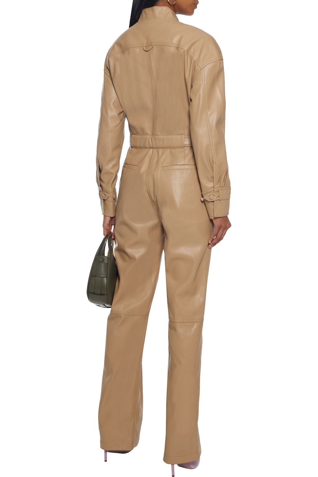 SIMKHAI Katerina belted vegan leather jumpsuit