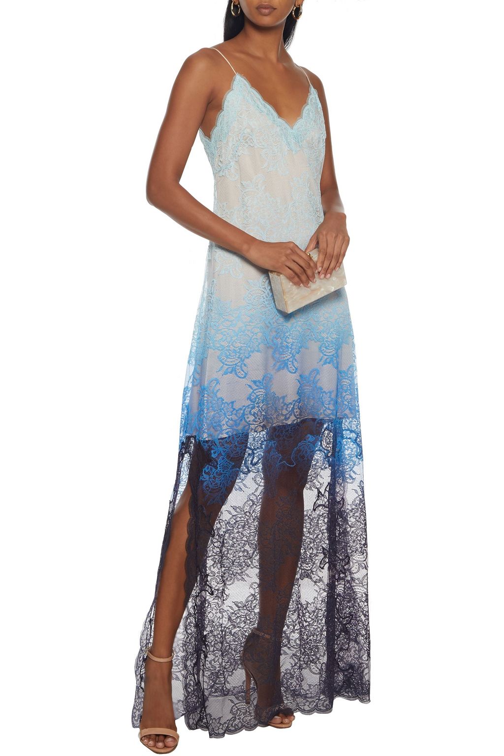 SIMKHAI Dégradé lace maxi slip dress