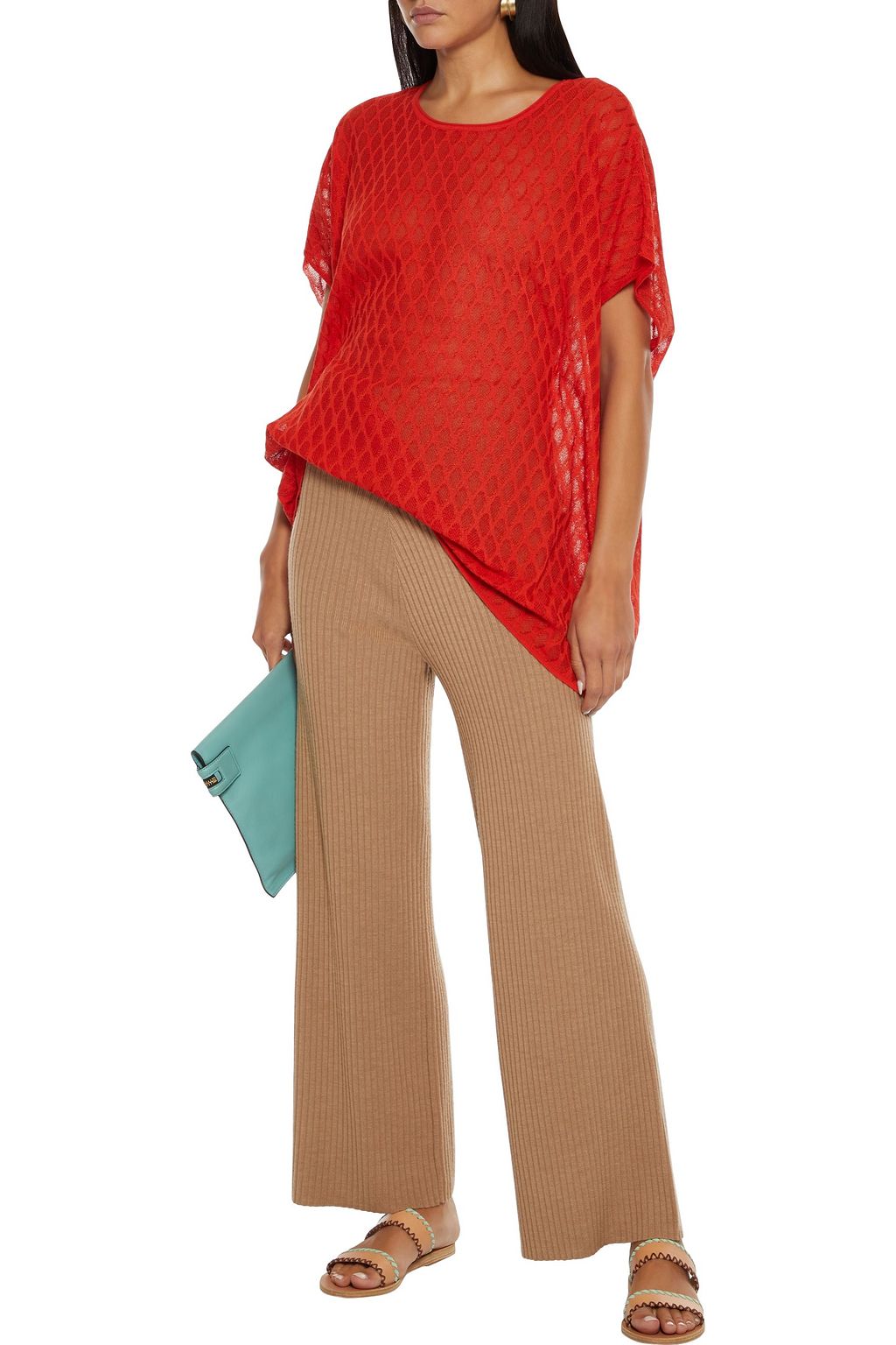 M MISSONI Crochet-knit cotton-blend top