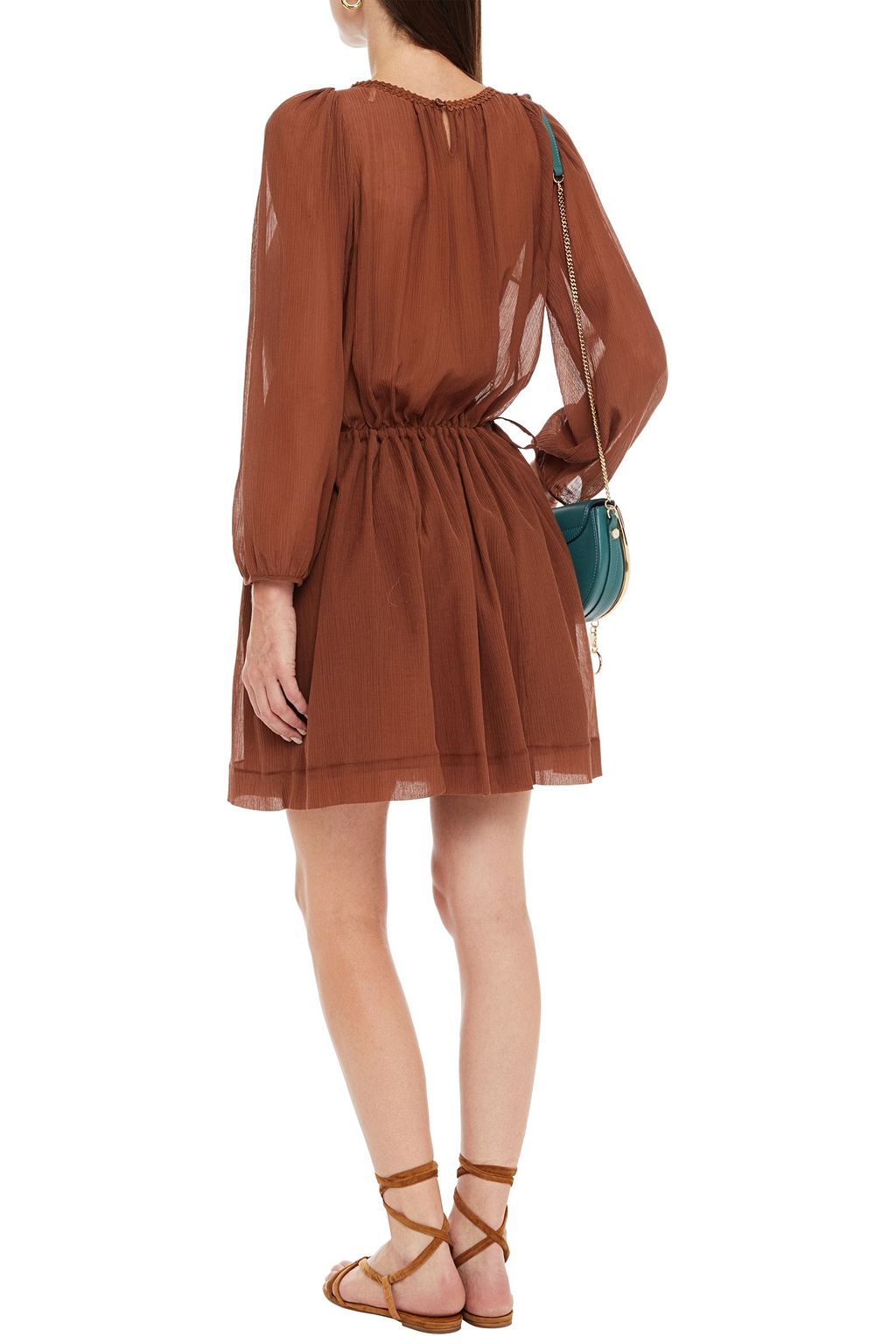 SEE BY CHLOÉ Cotton and silk-blend crepon mini dress