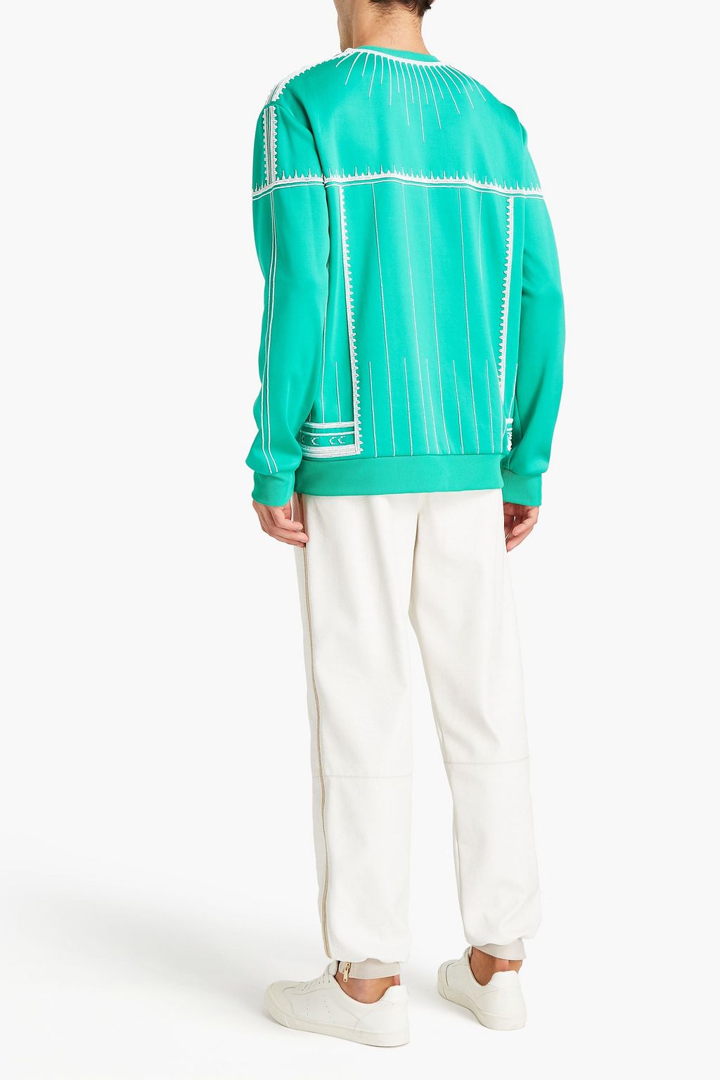 VALENTINO GARAVANI Embellished stretch-jersey sweatshirt