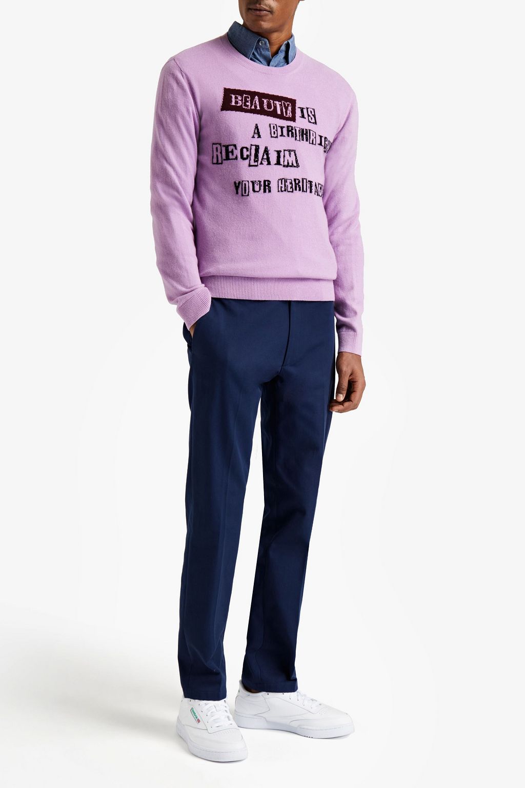 VALENTINO GARAVANI Slim-fit jacquard-knit wool and cashmere-blend sweater