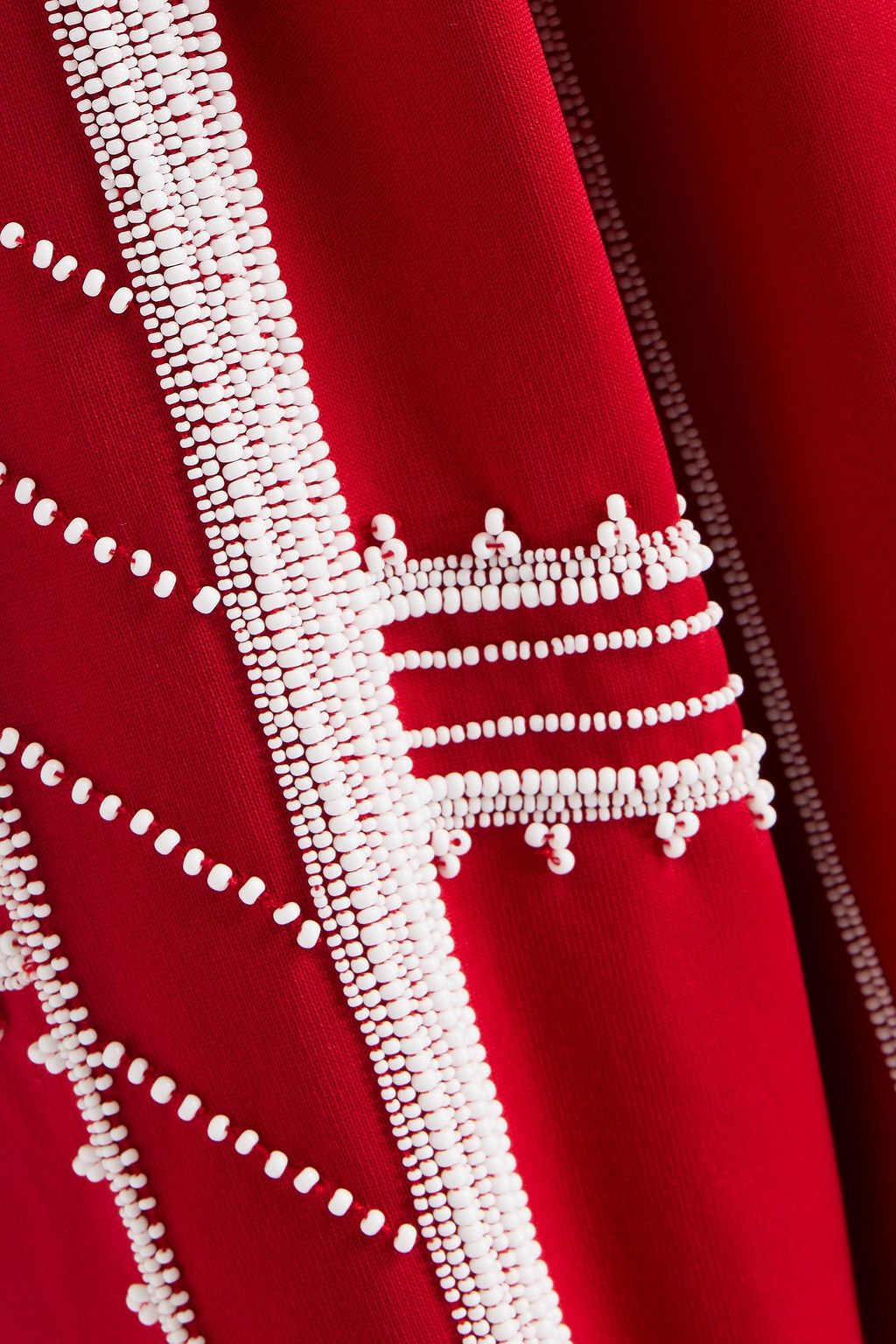 VALENTINO GARAVANI Bead-embellished stretch-jersey hoodie