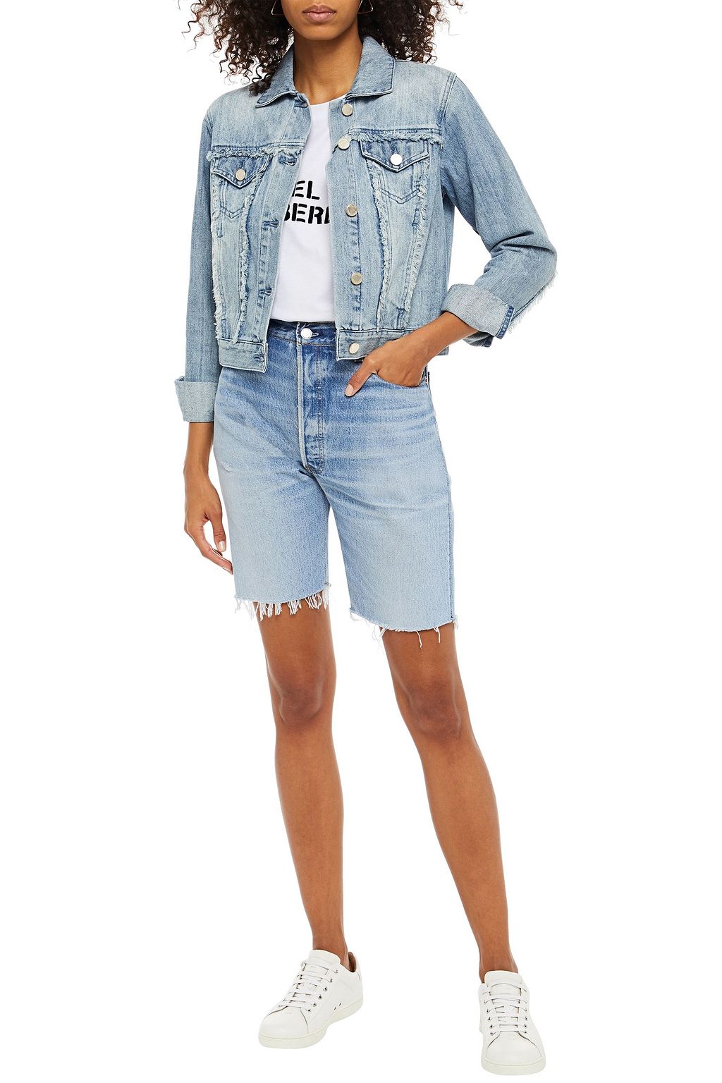 MICHAEL MICHAEL KORS Fringe-trimmed denim jacket