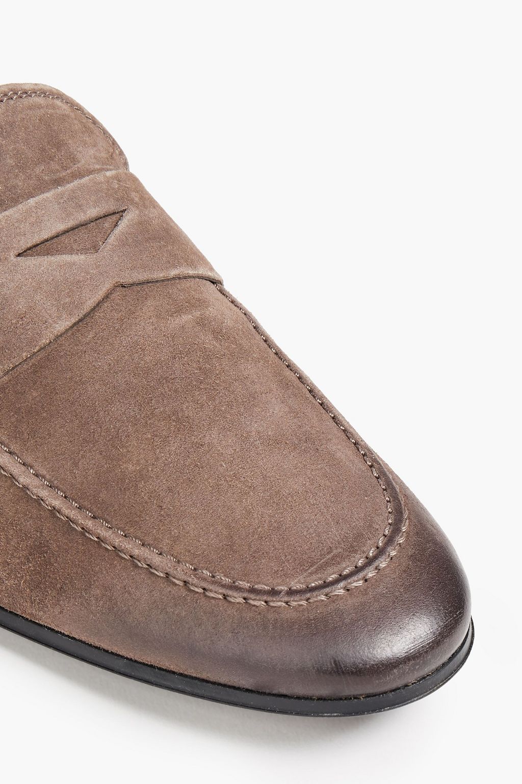 TOD'S Burnished-suede penny loafers