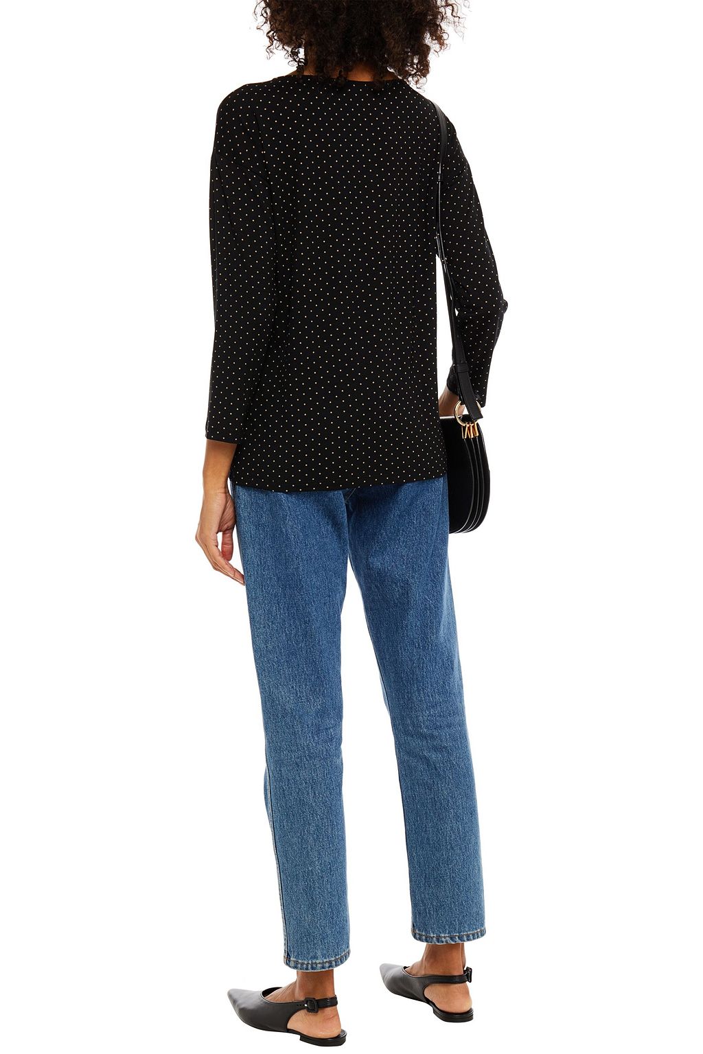 CHINTI & PARKER Polka-dot Lyocell-blend jersey top