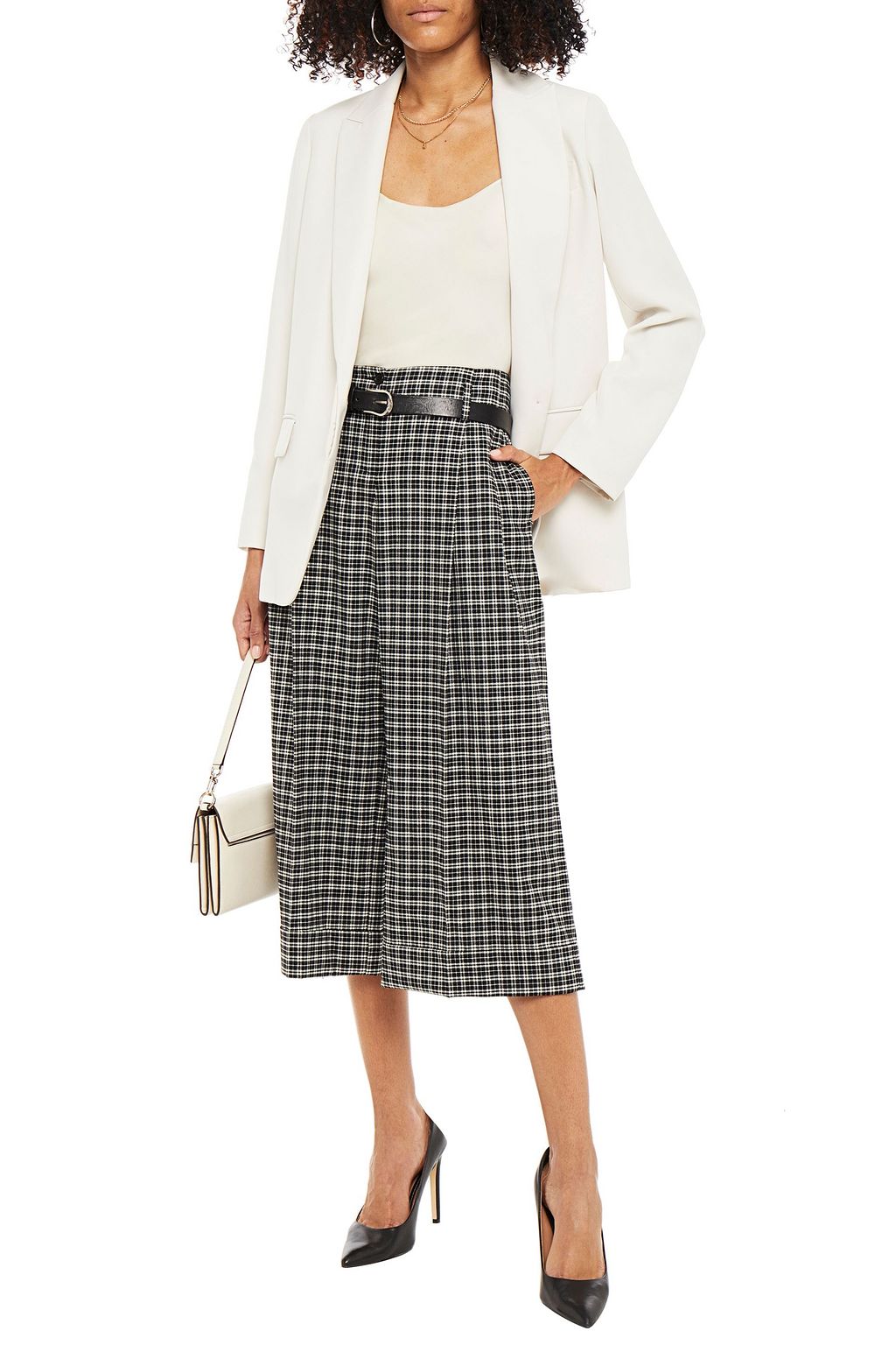 MICHAEL MICHAEL KORS Checked wool-blend culottes