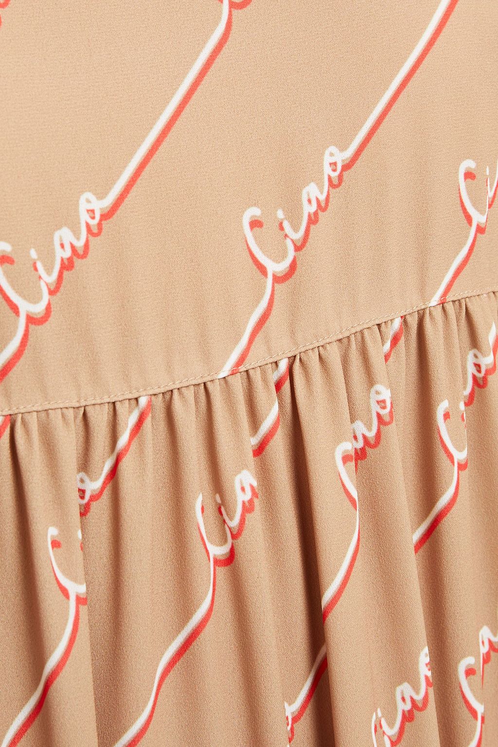 CHINTI & PARKER Gathered printed crepe midi dress