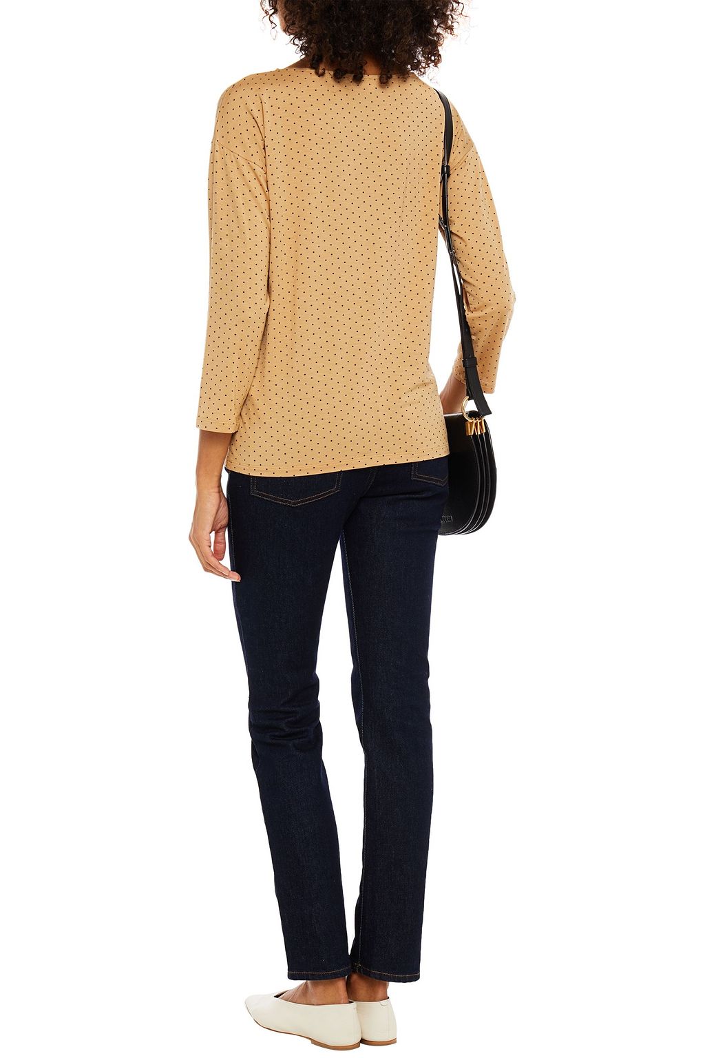 CHINTI & PARKER Polka-dot Lyocell-blend jersey top