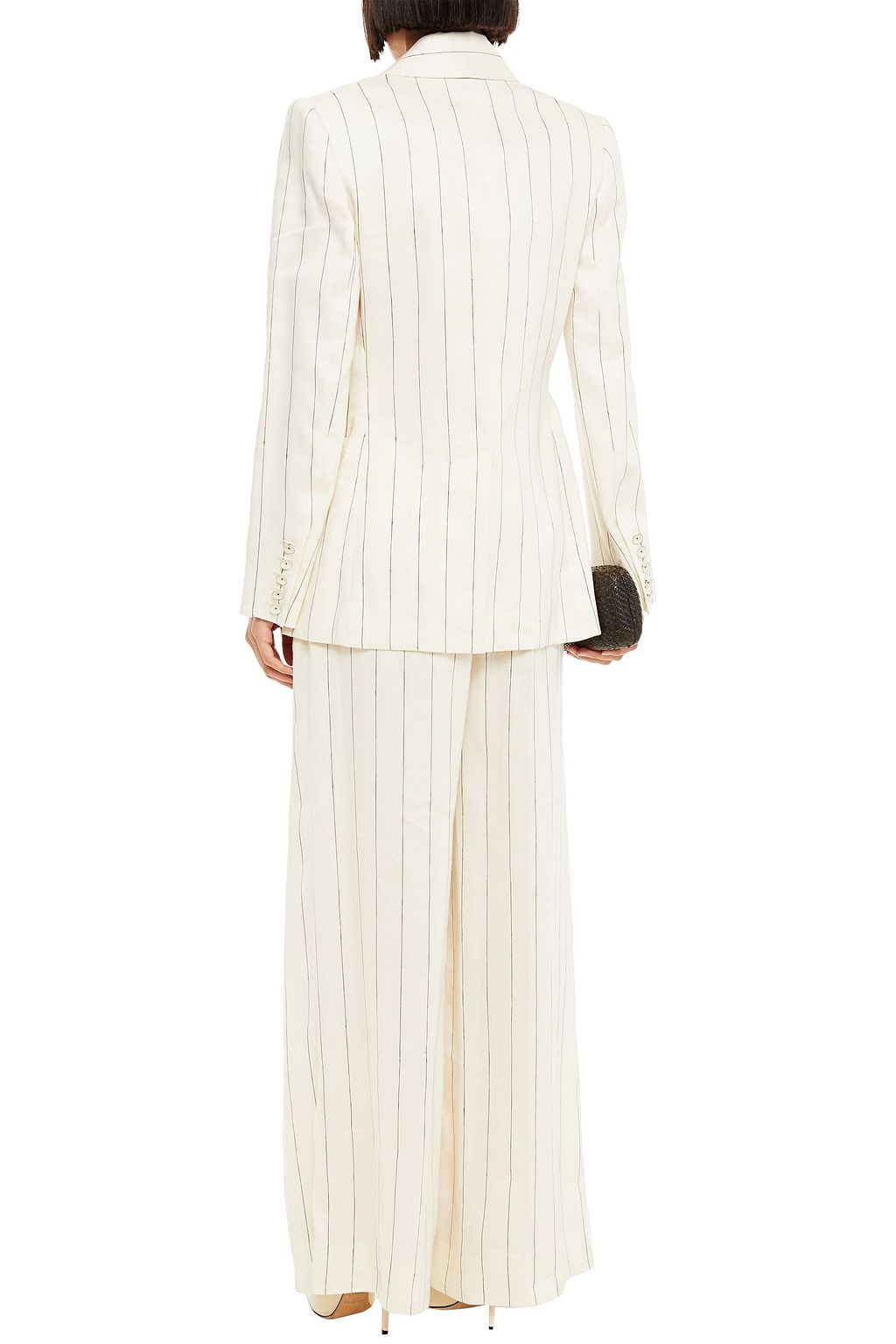 ZIMMERMANN The Lovestruck double-breasted pinstriped linen-blend blazer