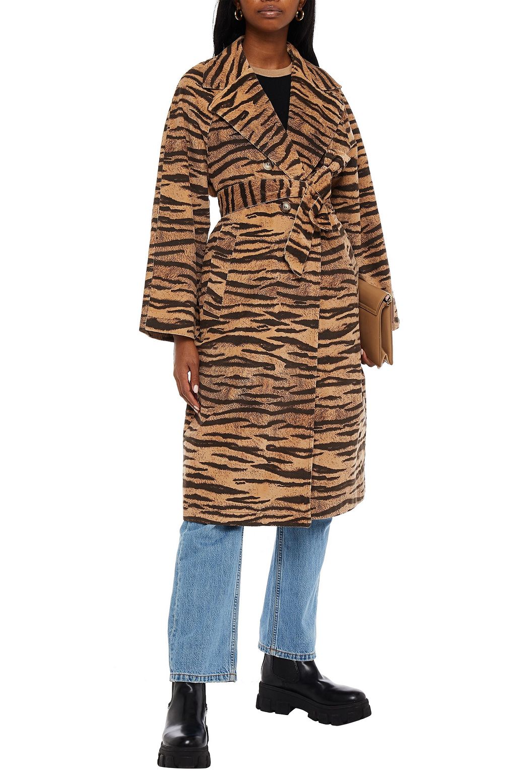 BAUM UND PFERDGARTEN Doretta tiger-print cotton-blend corduroy coat