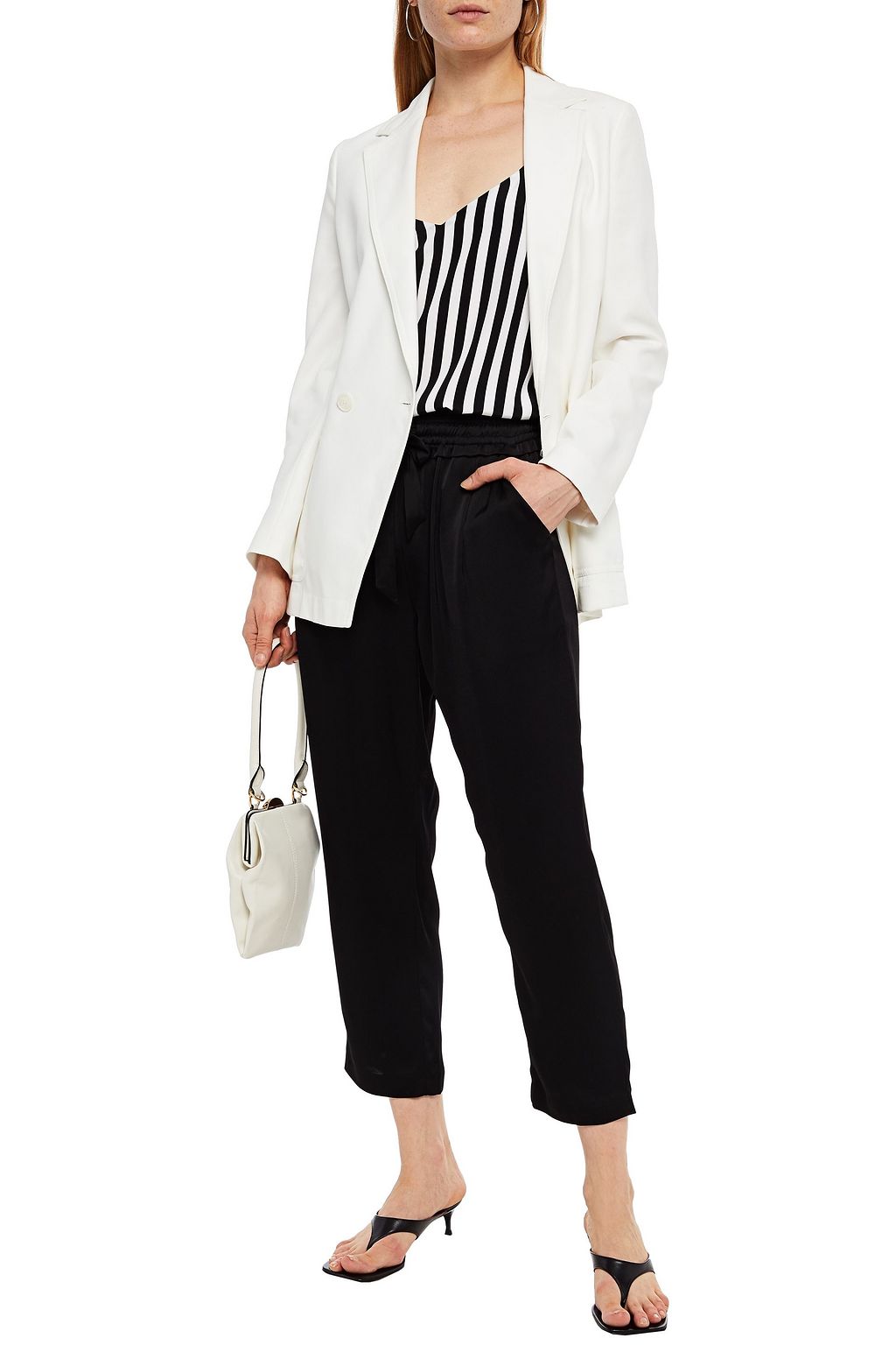 CHINTI & PARKER Pleated satin tapered pants