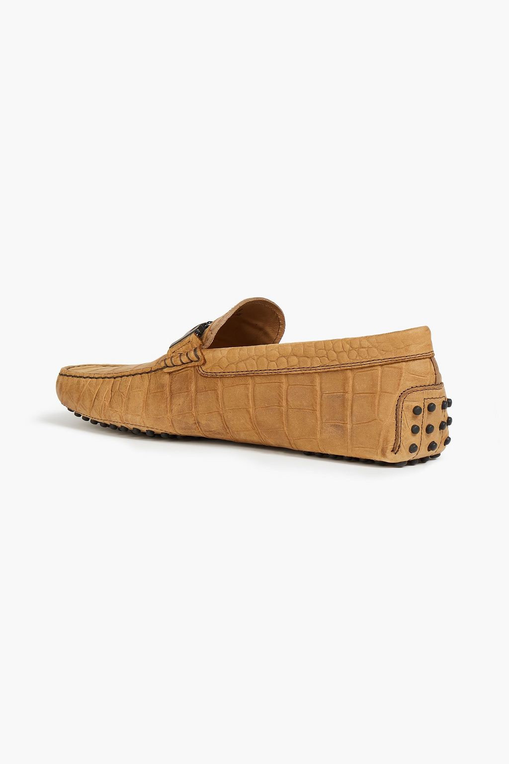 TOD'S Double T croc-effect leather driving shoes