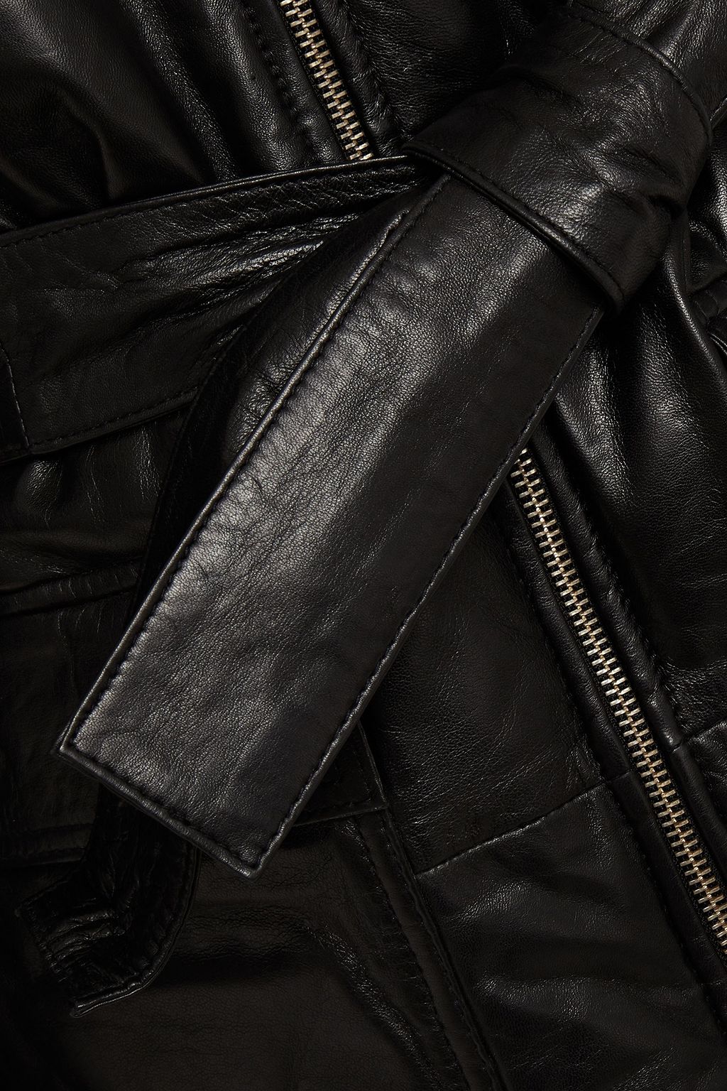 MUUBAA Belted quilted leather hooded coat