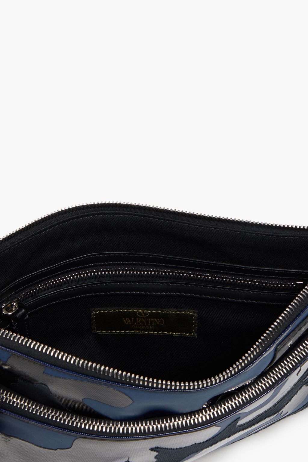VALENTINO GARAVANI Coated twill and shell pouch