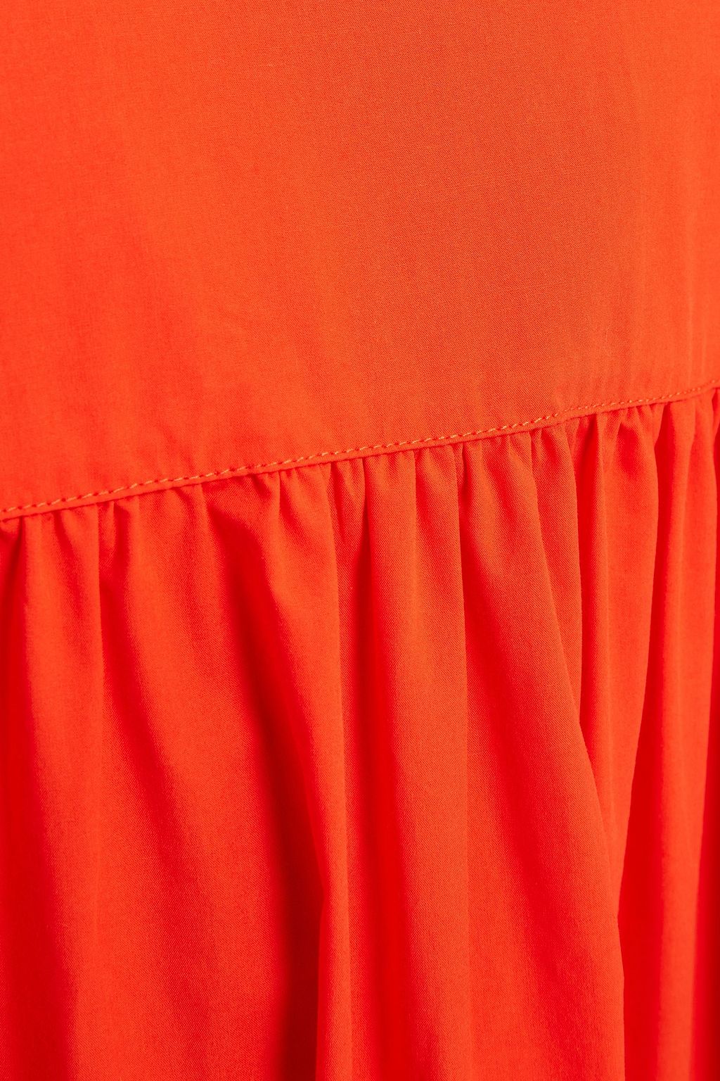 CHINTI & PARKER Gathered cotton-poplin midi dress